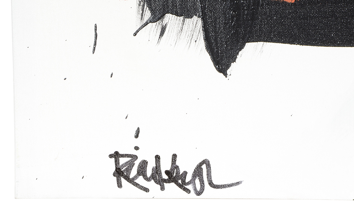 Robbie Kemper Original Abstract Acrylic Painting on Canvas "Black Square Over Red Oxide"