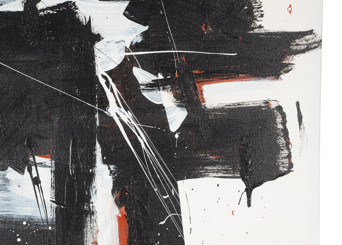 Robbie Kemper Original Abstract Acrylic Painting on Canvas "Black Square Over Red Oxide"