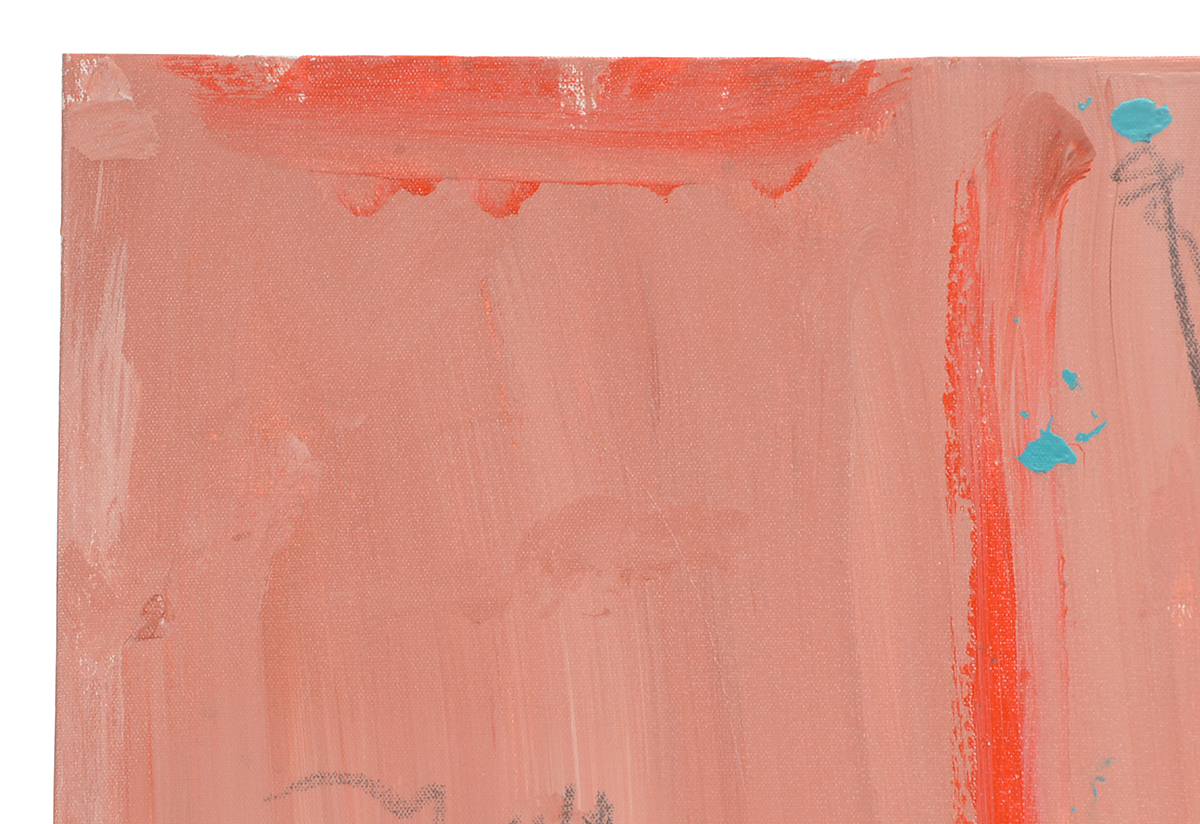 Robbie Kemper Original Abstract Acrylic Painting on Canvas "Peachy Color Doodles"