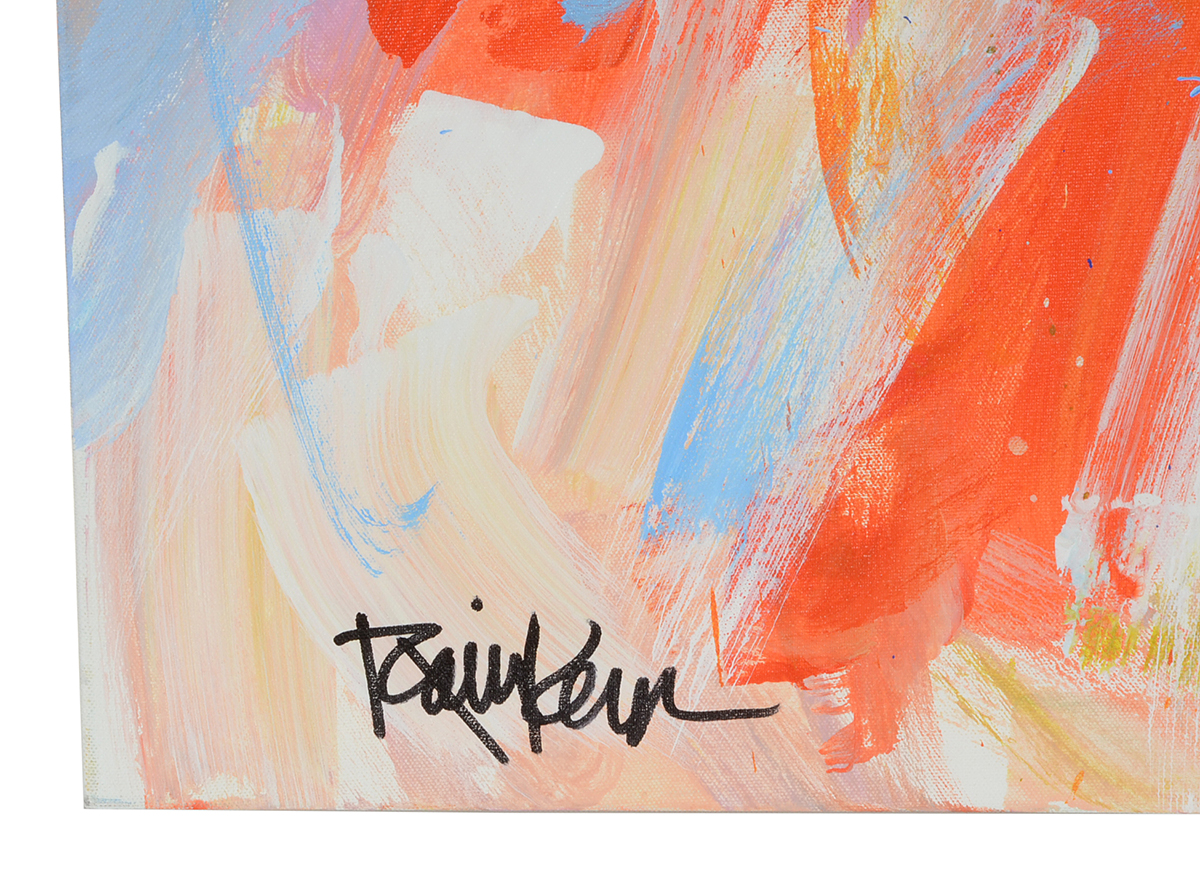 Robbie Kemper Original Abstract Acrylic Painting on Canvas "Blue and Orange Bursts"