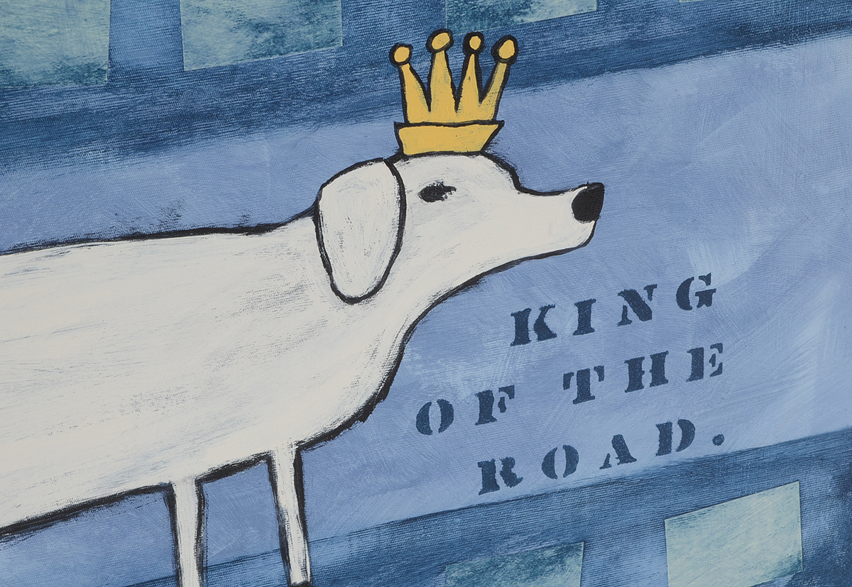 Sweet Tea Original Acrylic Folk Painting on a Vintage Suitcase