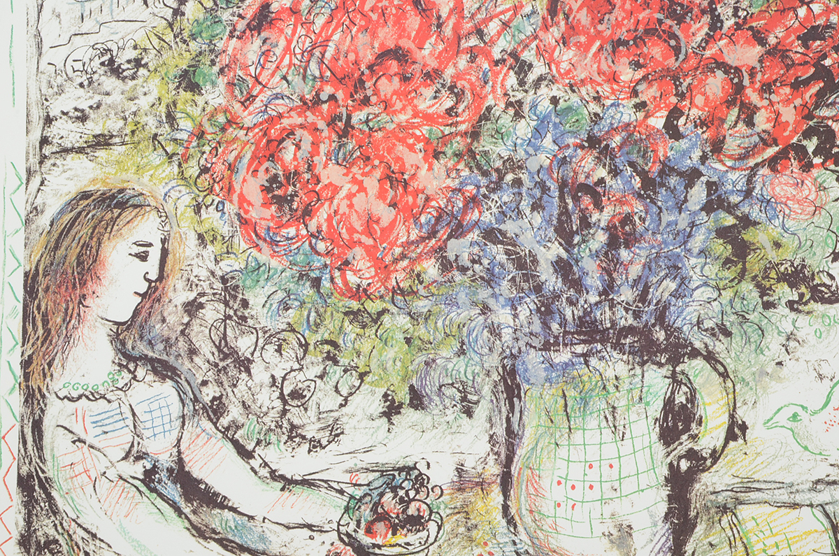 1974 Offset Lithograph Exhibition Poster for Marc Chagall at Pace Gallery