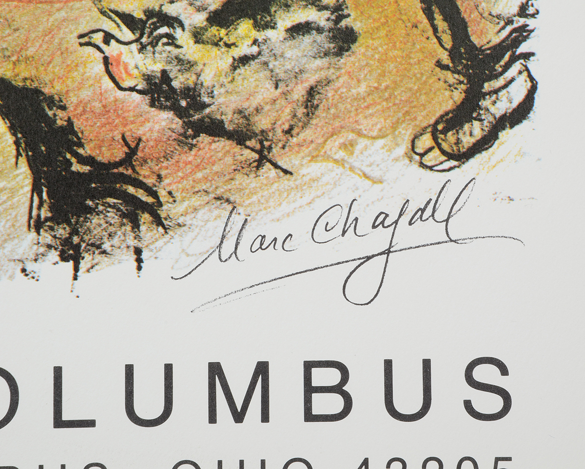 1976 Offset Lithograph Exhibition Poster for Marc Chagall at Pace Gallery