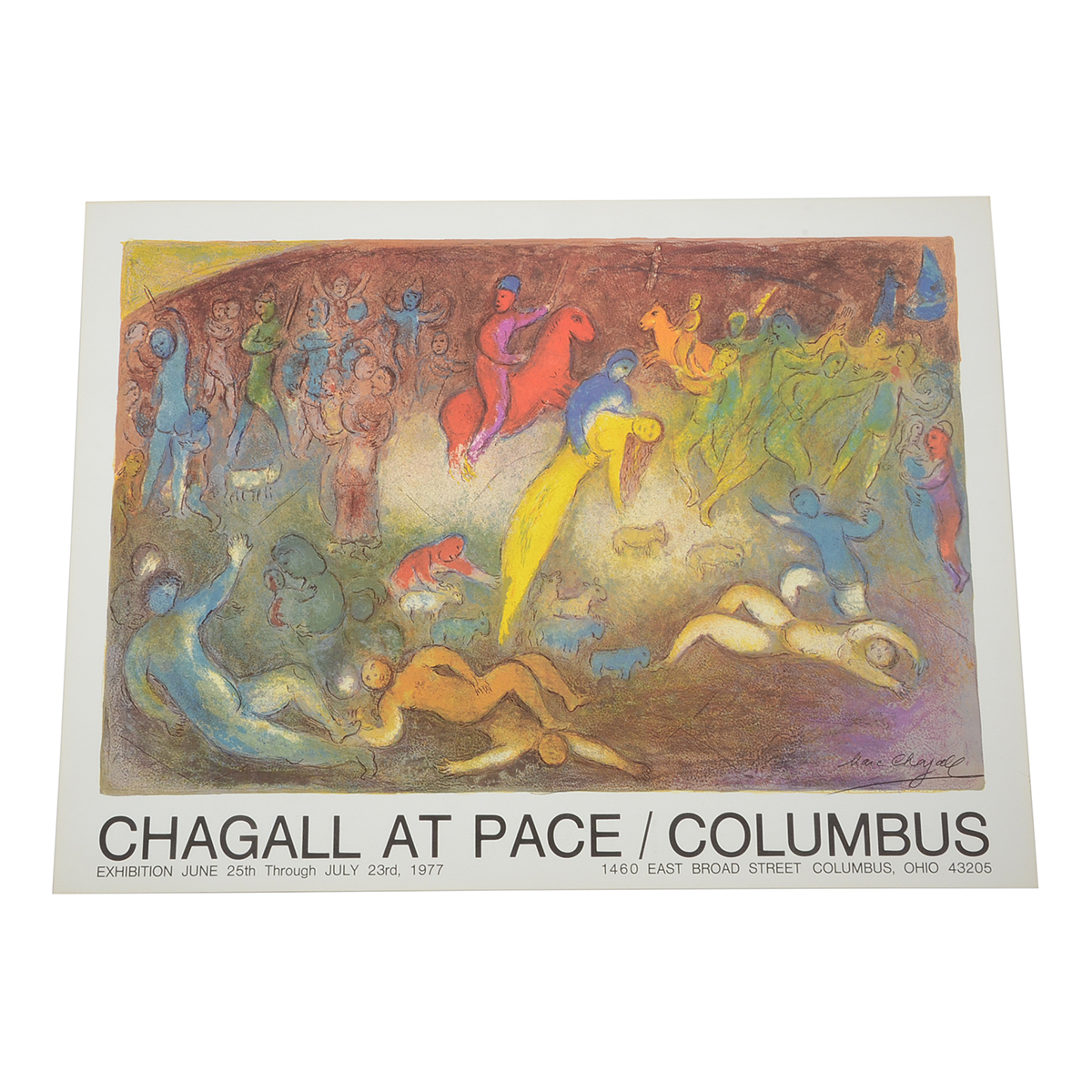 1977 Offset Lithograph Exhibition Poster for Marc Chagall at Pace Gallery