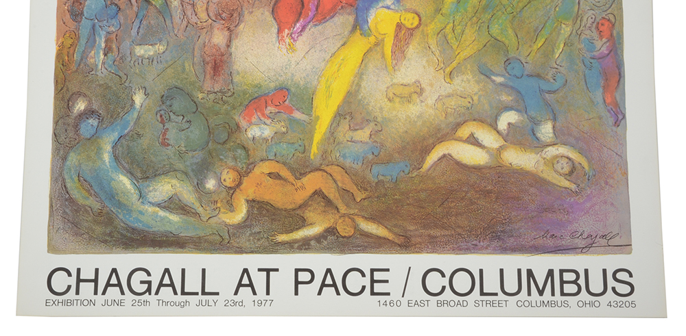 1977 Offset Lithograph Exhibition Poster for Marc Chagall at Pace Gallery