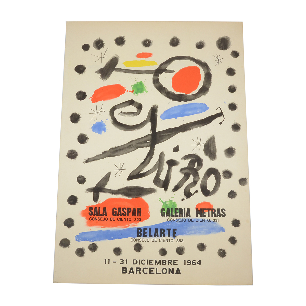 Joan Miró 1964 Hand-Pulled Lithographic Exhibition Poster