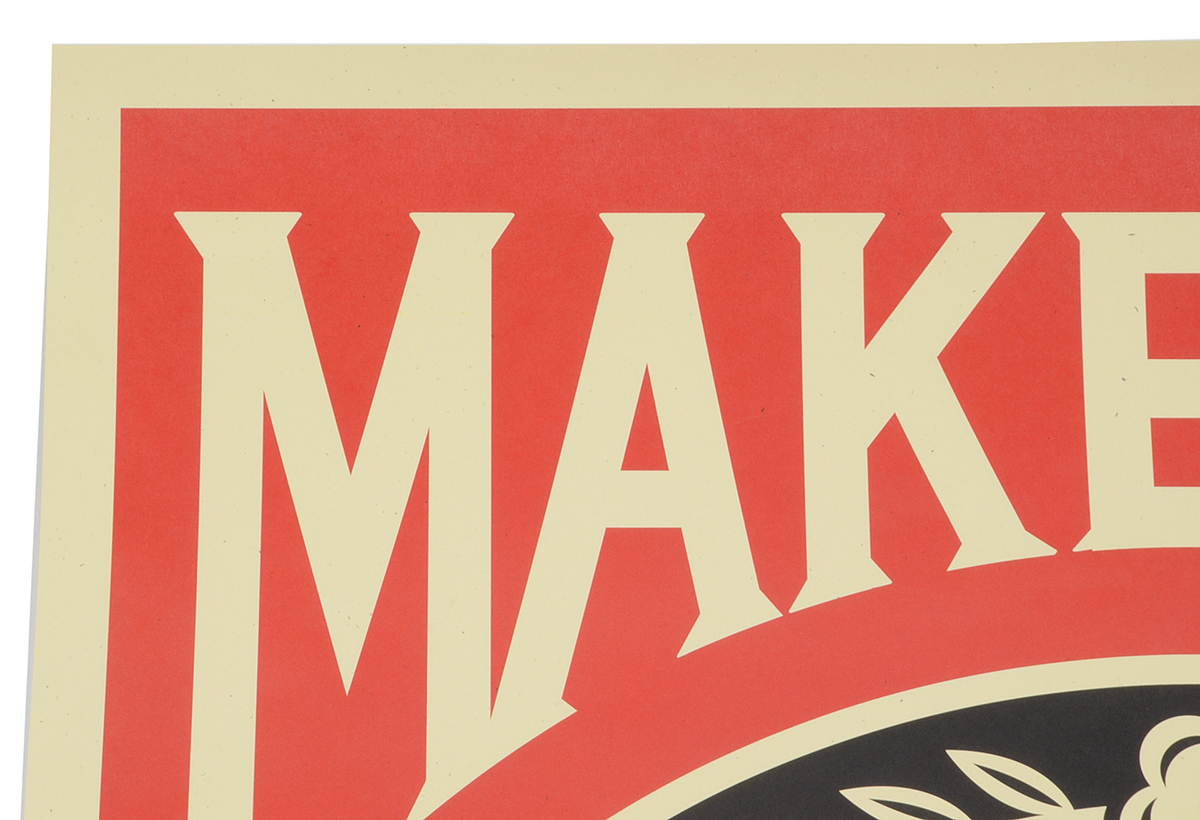Shepard Fairey Signed 2017 Offset Poster "Make Art Not War"