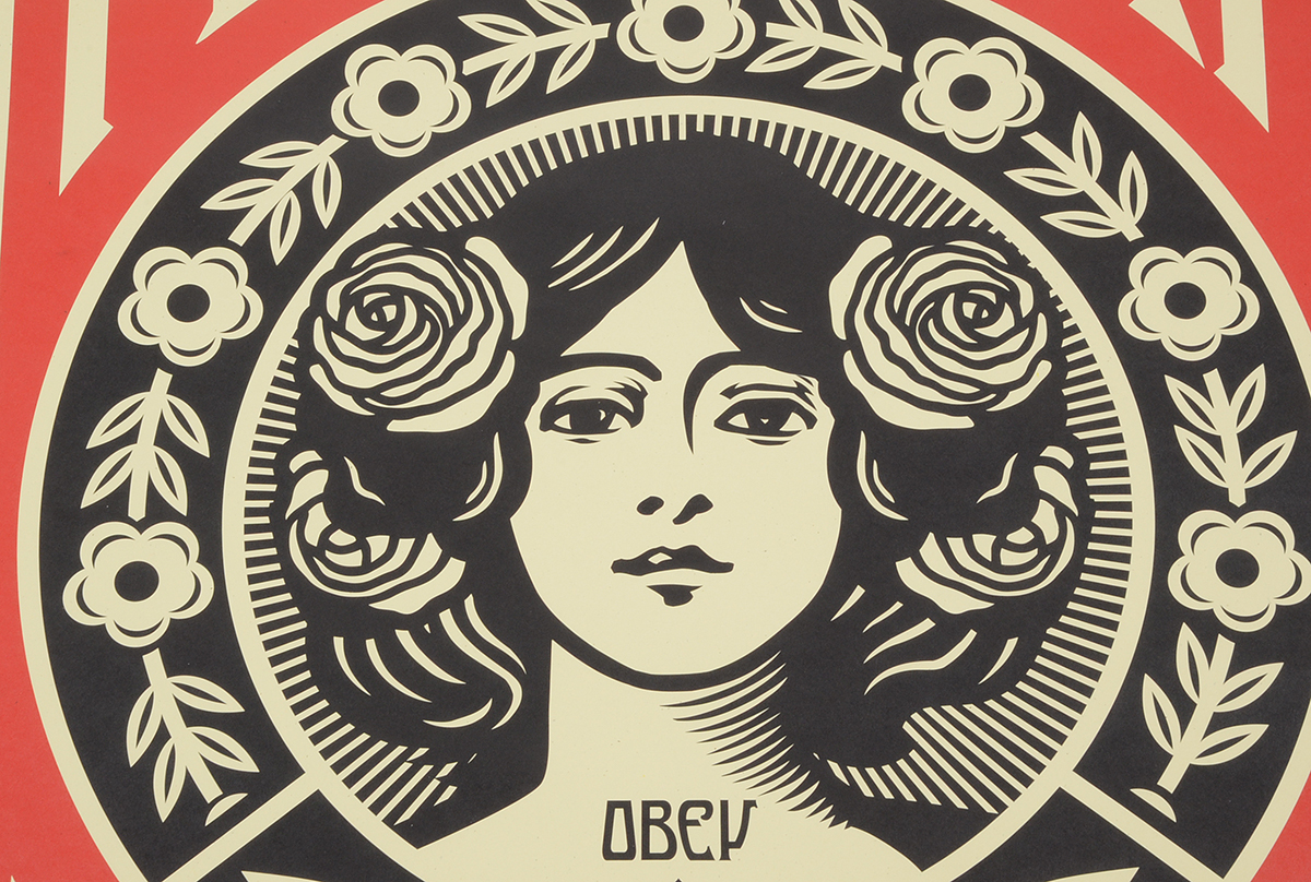 Shepard Fairey Signed 2017 Offset Poster "Make Art Not War"