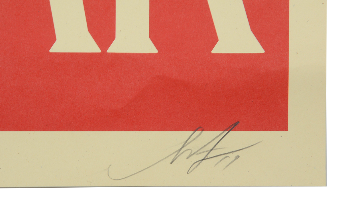 Shepard Fairey Signed 2017 Offset Poster "Make Art Not War"