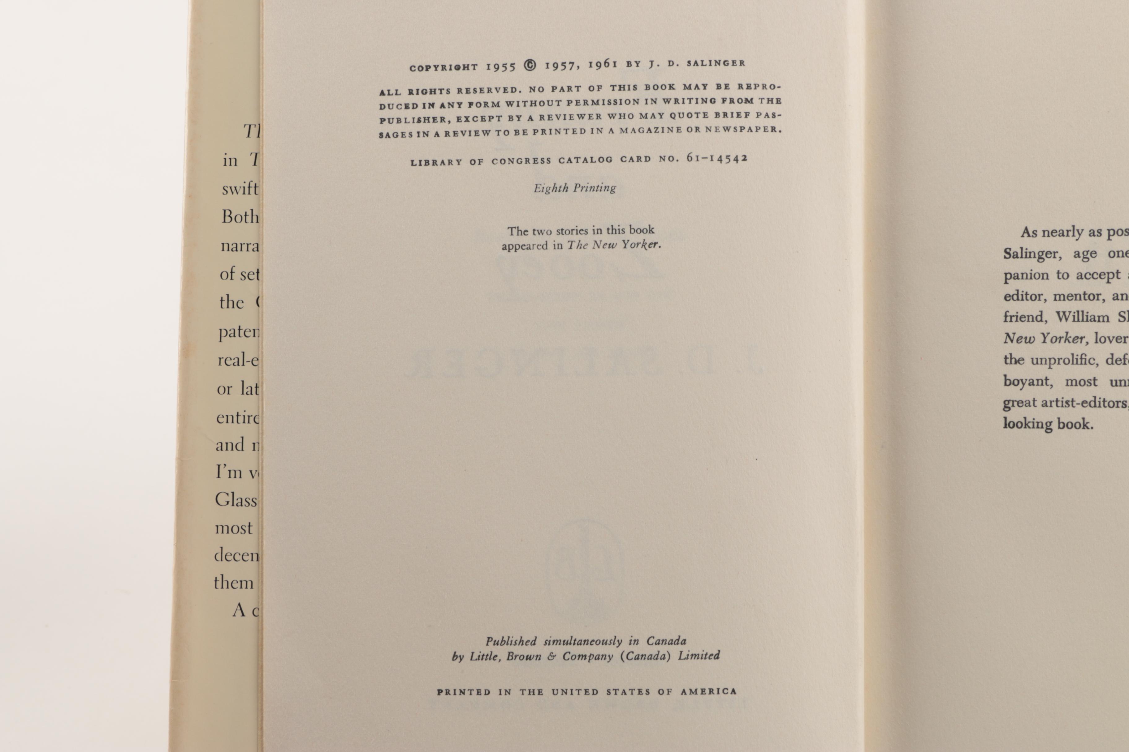 1961 "Franny and Zooey" by J. D. Salinger