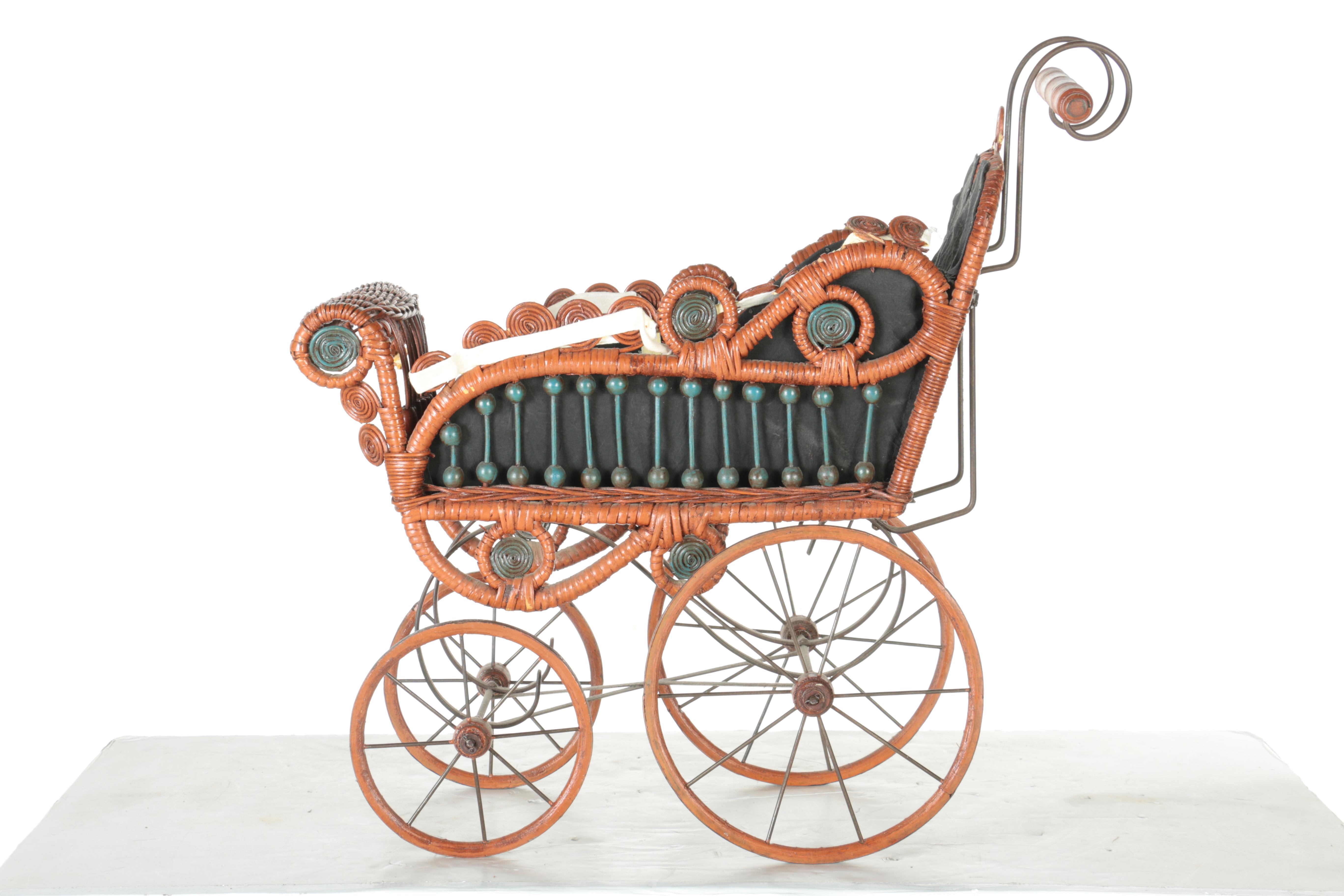 Wicker Baby Carriage