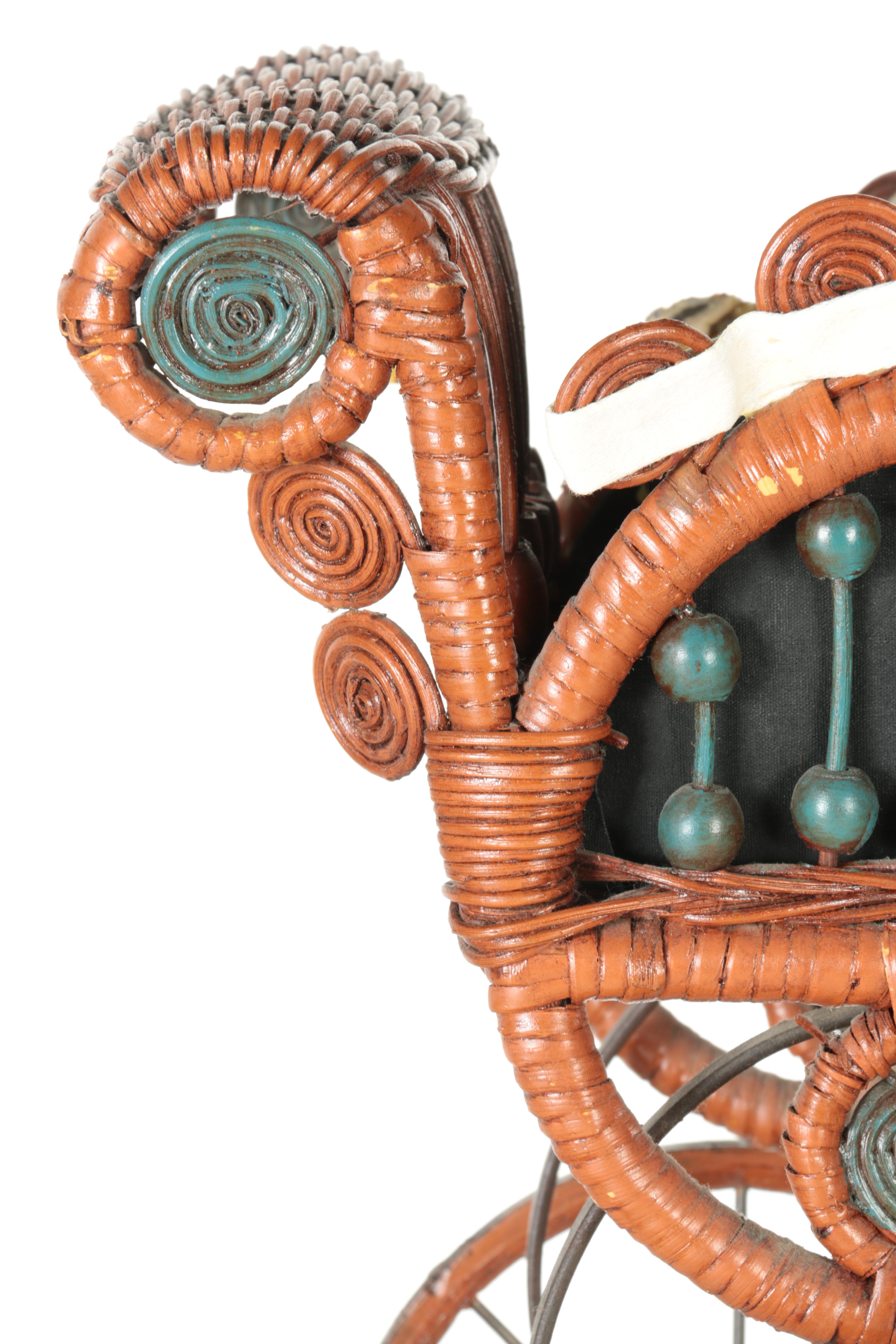 Wicker Baby Carriage