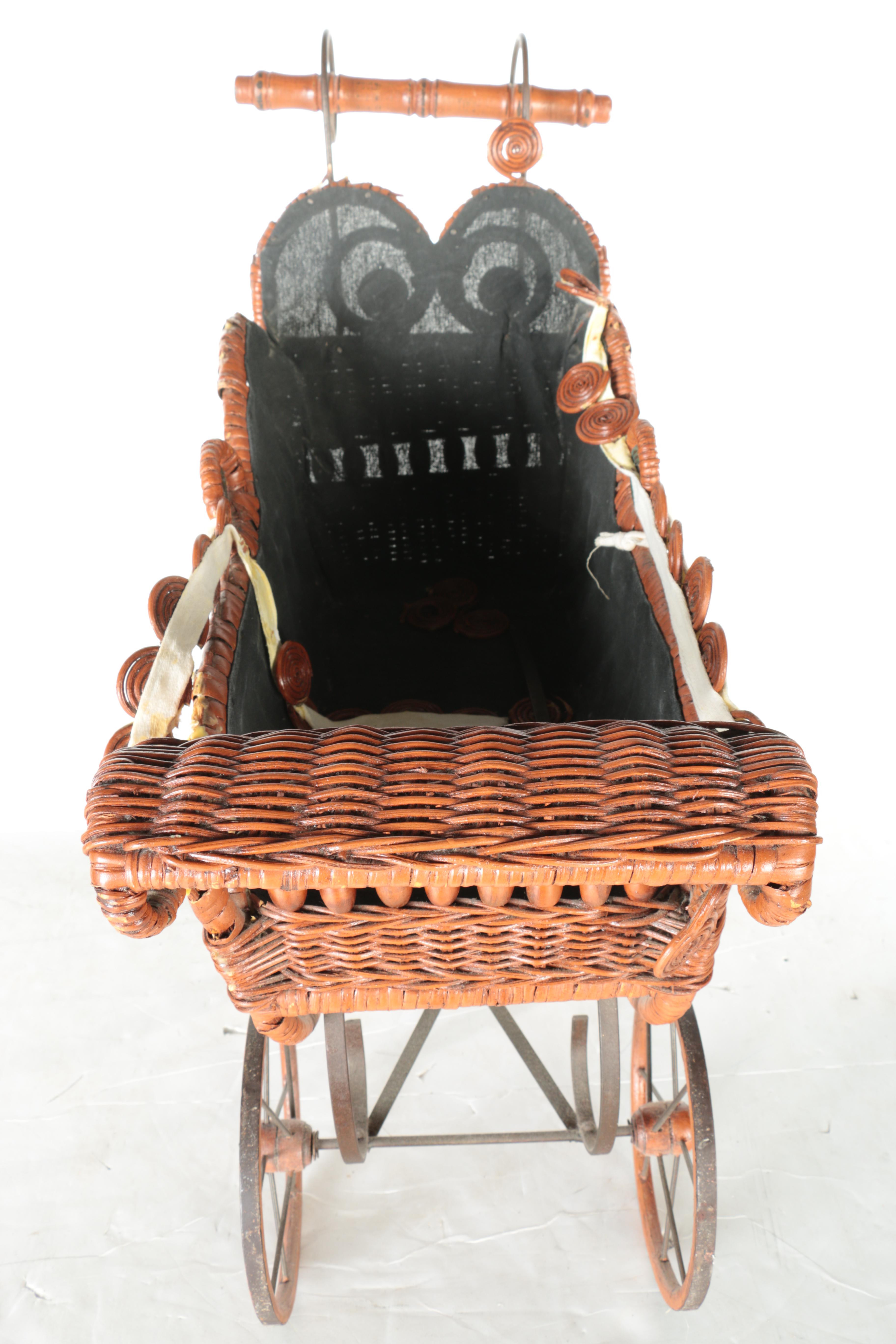 Wicker Baby Carriage