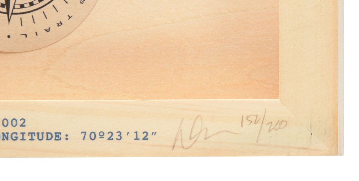 Dan McCarthy Signed 2017 Limited Edition Serigraph on Wood Panel "Breadcrumb trail #002 - Latitude: 41º37’31” Longitude: 70º23’12"