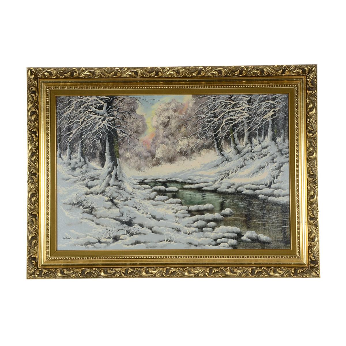 Joseph Dande Original Winter Landscape Oil on Canvas