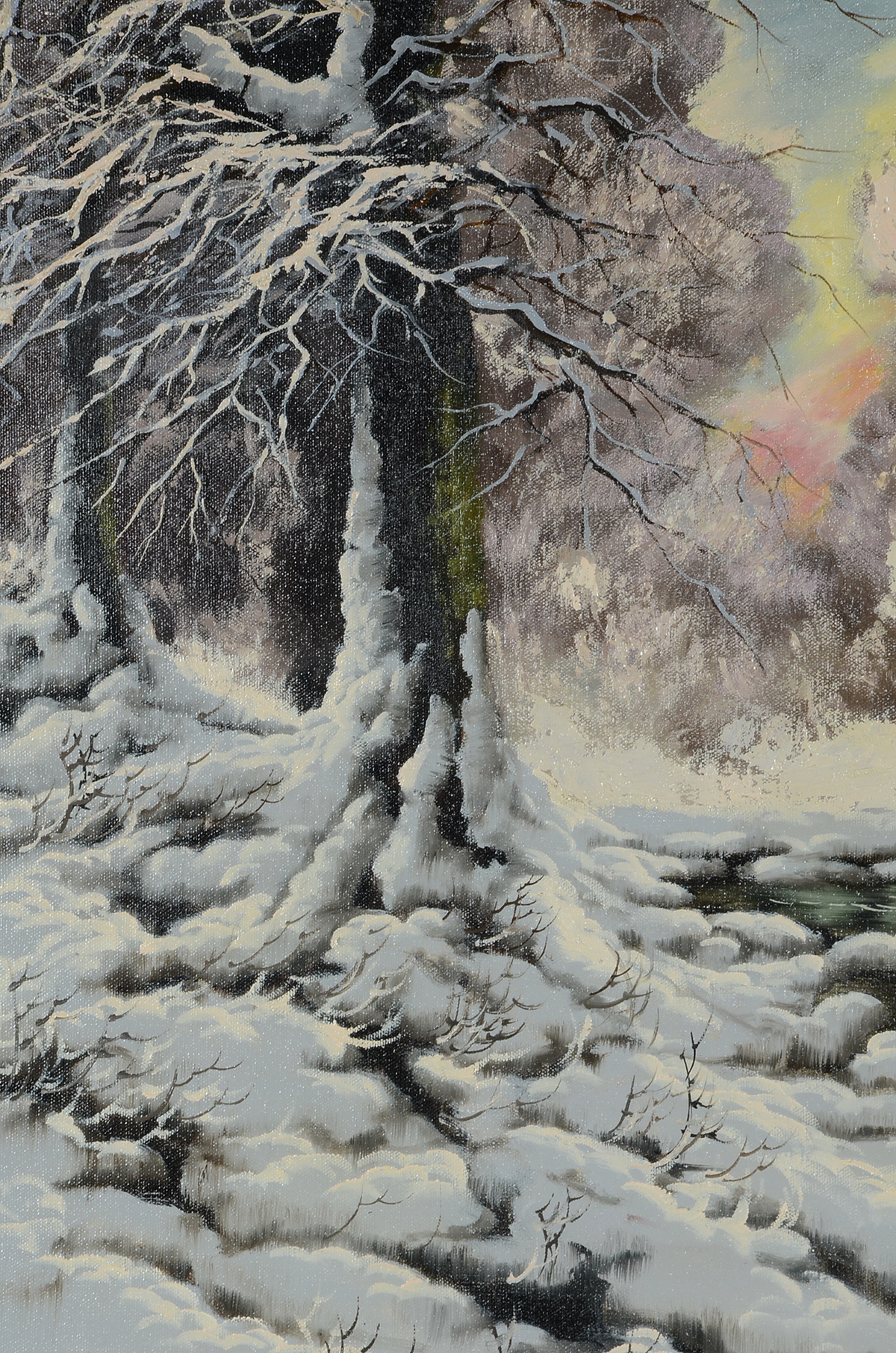 Joseph Dande Original Winter Landscape Oil on Canvas