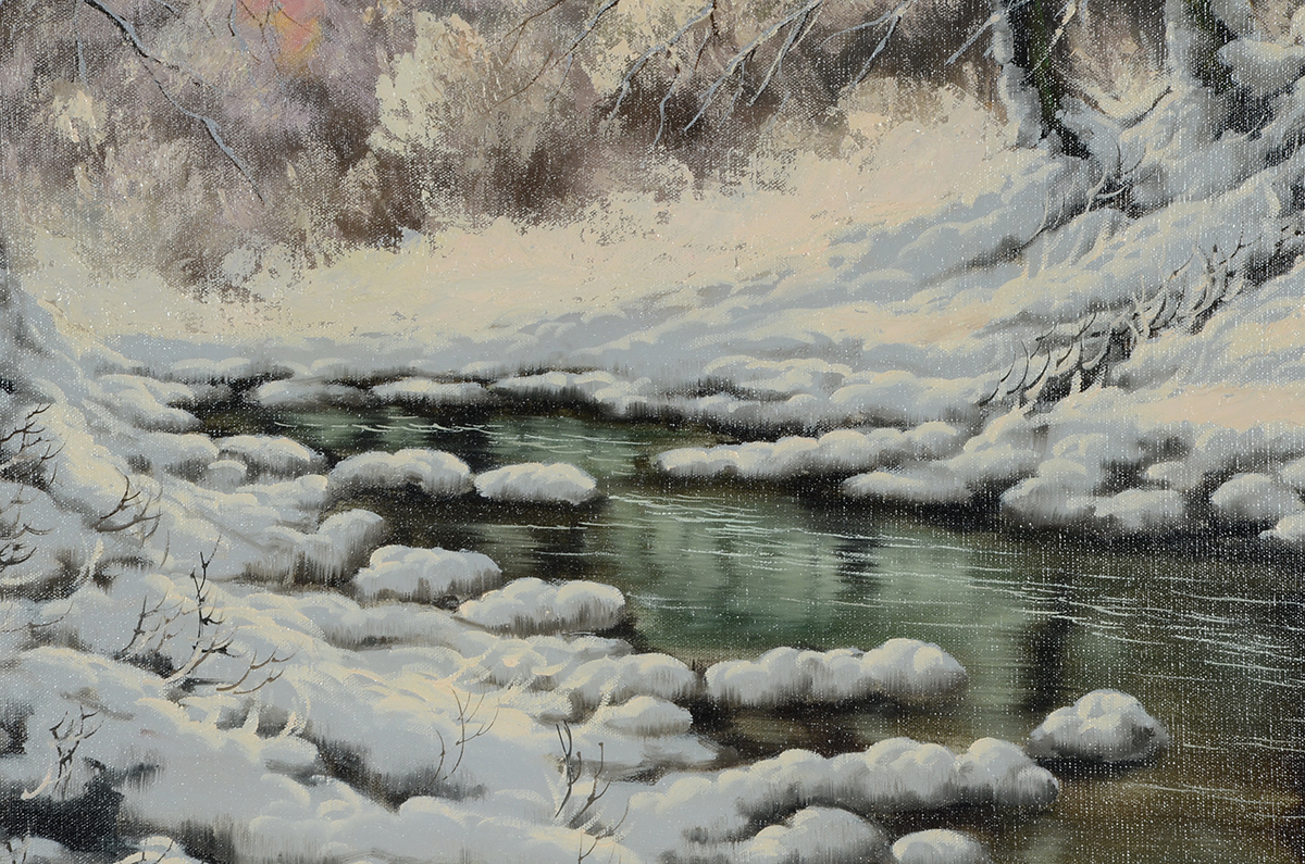 Joseph Dande Original Winter Landscape Oil on Canvas