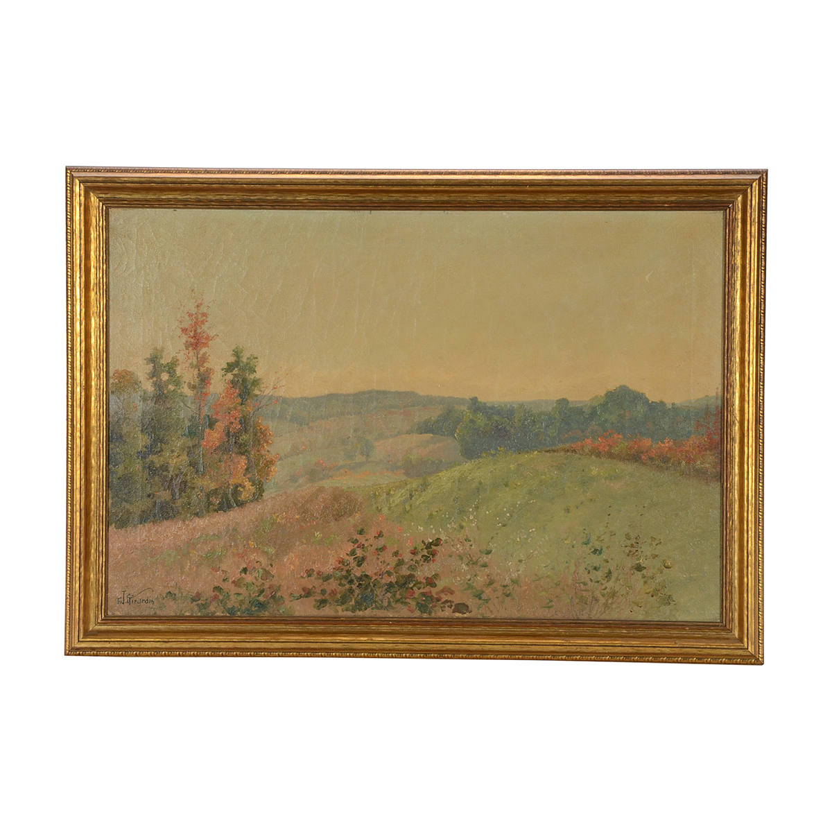 F. J. Girardin Original Oil on Canvas "Hills of Metamora Indiana"