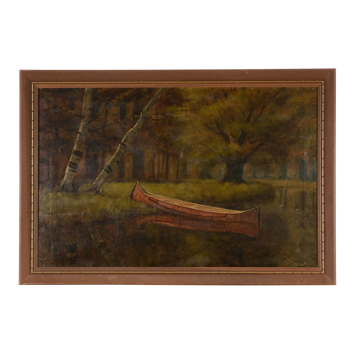 T. Bailey Original Vintage Oil Painting on Canvas