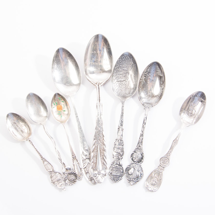 Sterling Silver Souvenir Spoon Set