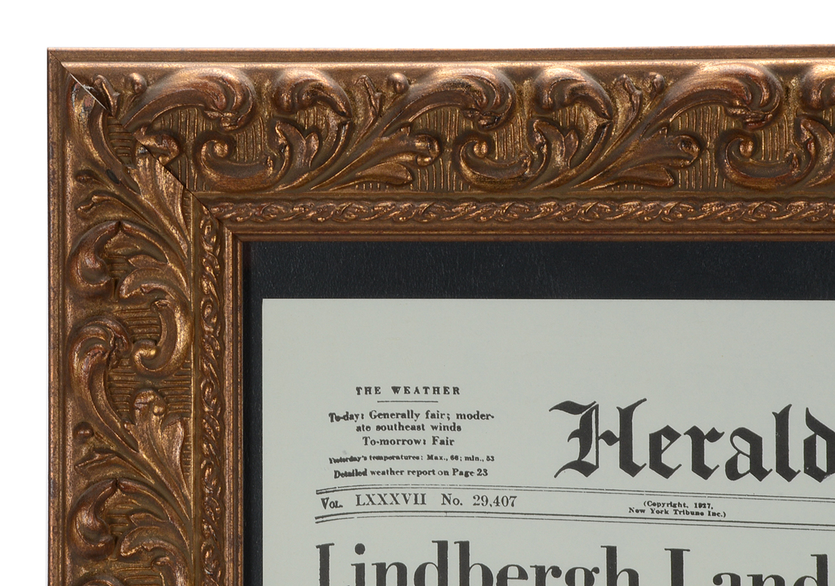 Reproduction of 1927 "New York Herald Tribune" Announcing Lindbergh Flight