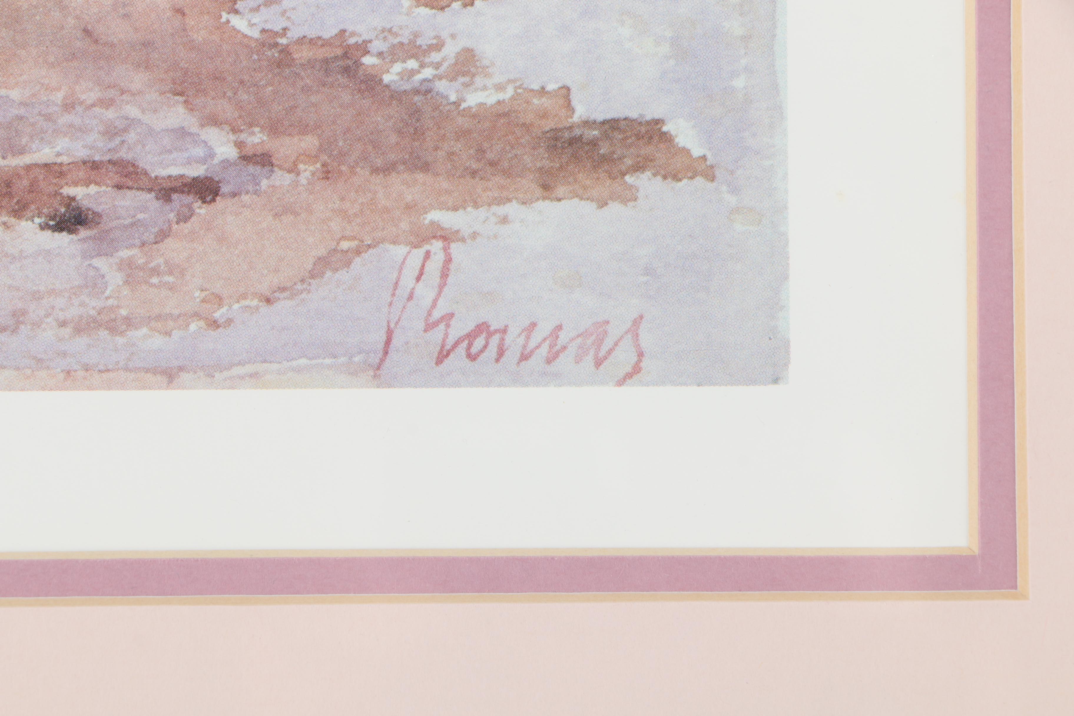 John Thomas Offset Lithograph of Flowers