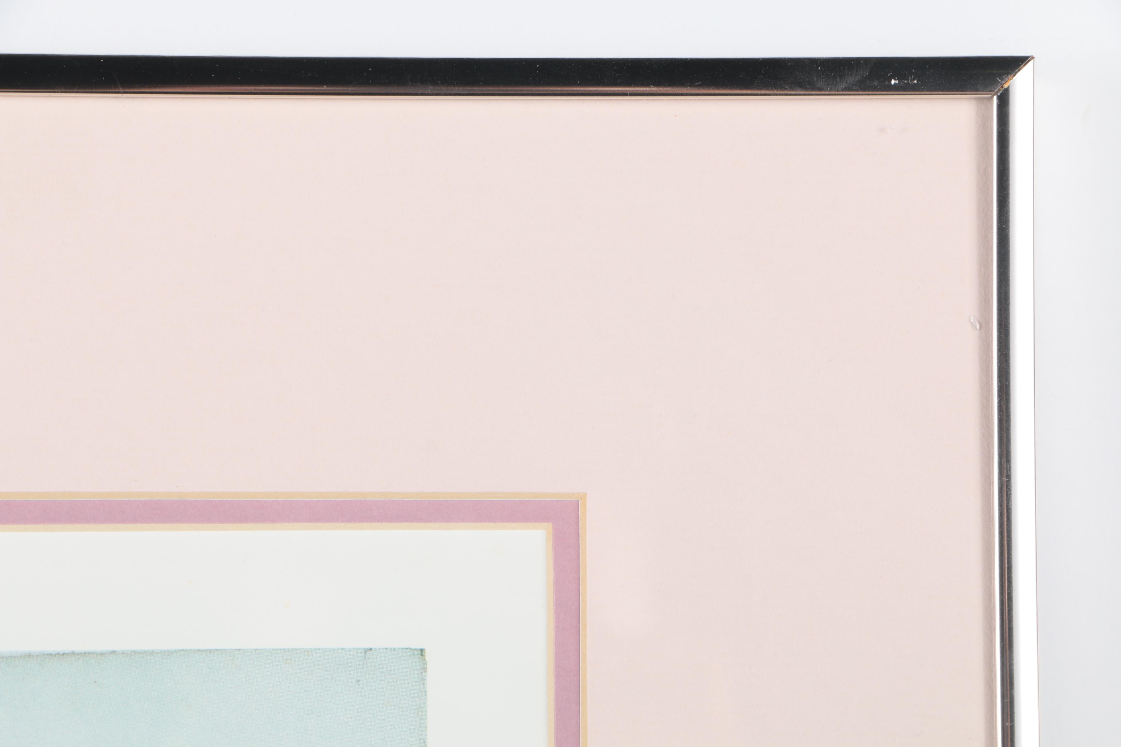 John Thomas Offset Lithograph of Flowers