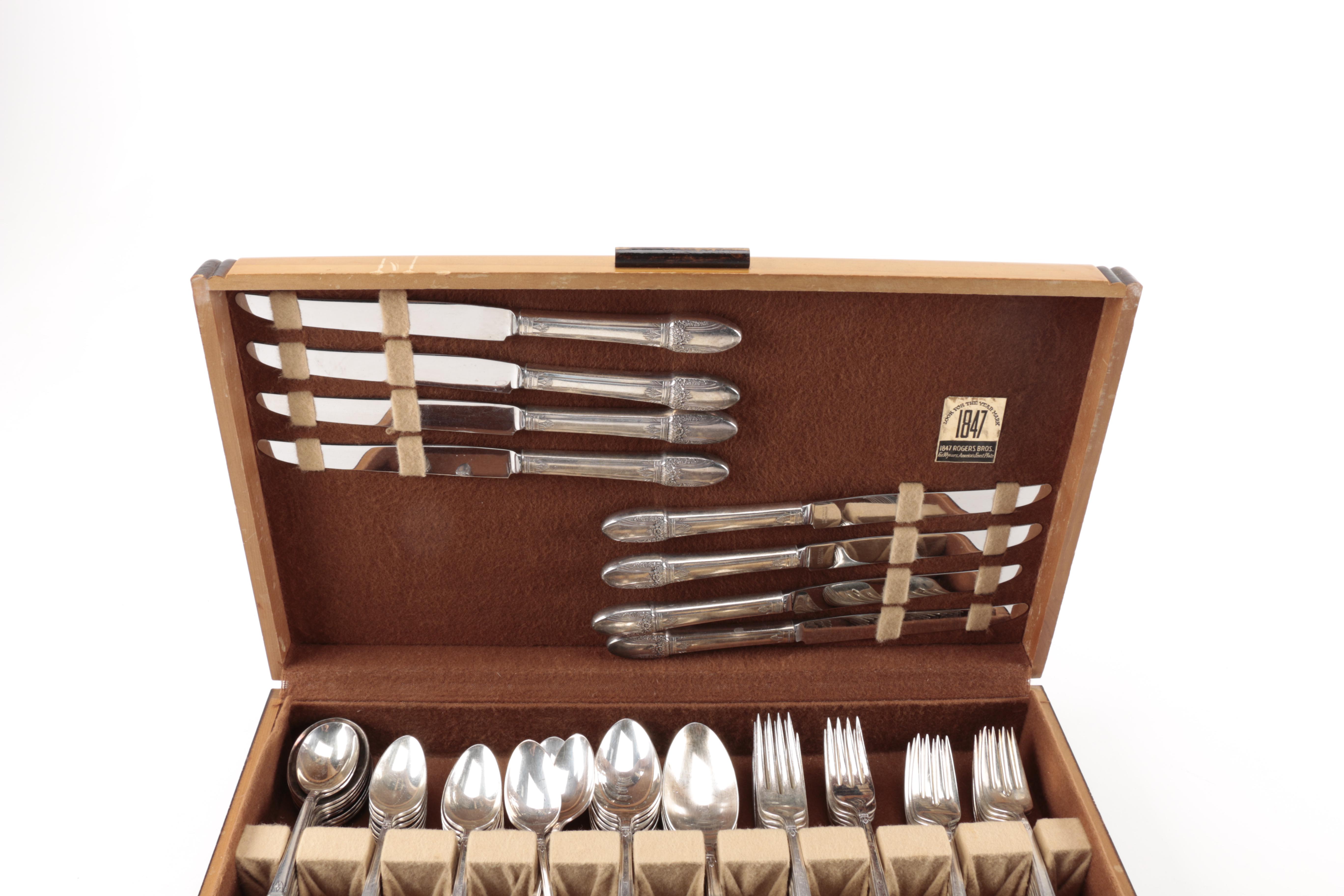 1847 Rogers Bros "First Love" Plated Silver Flatware Set