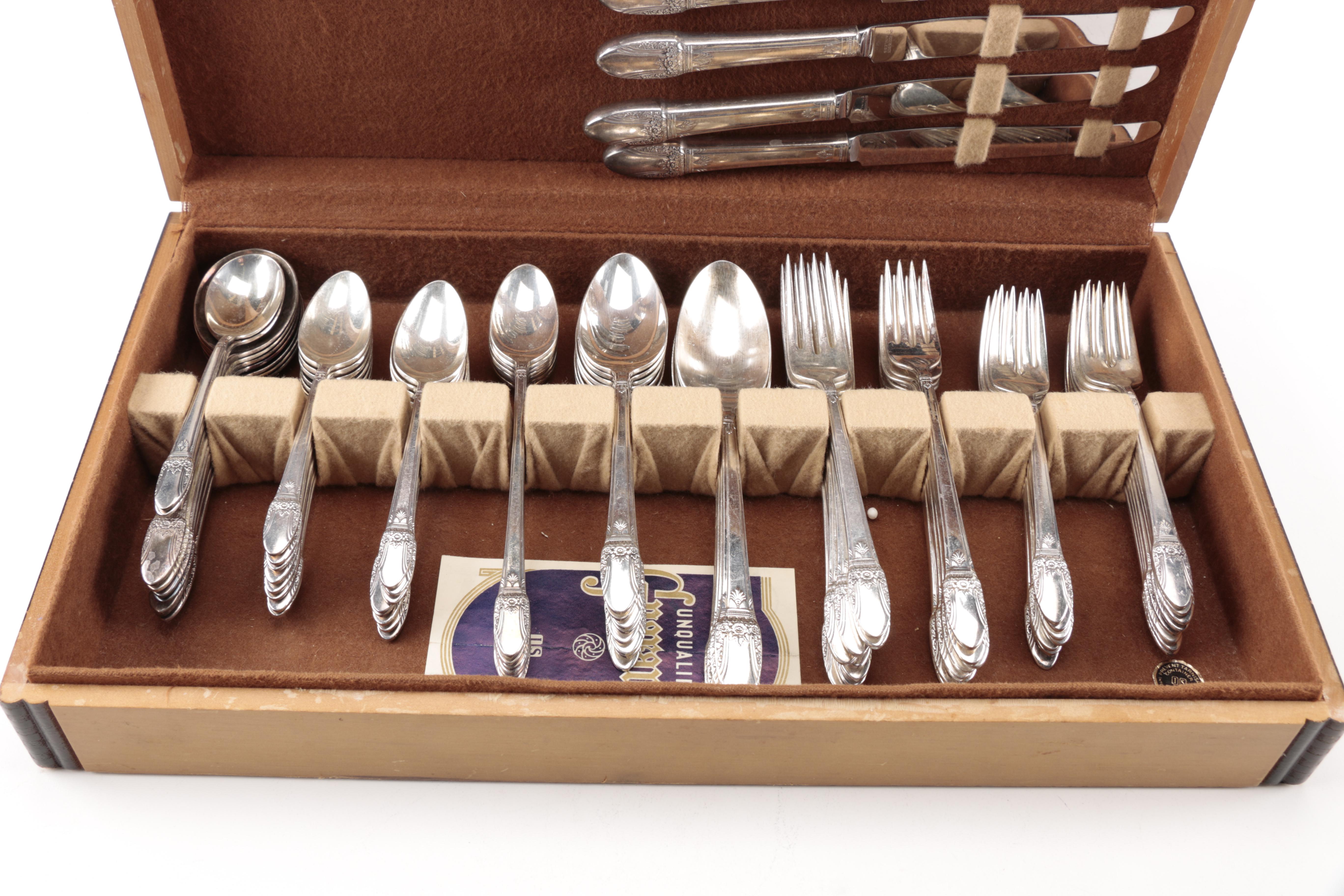 1847 Rogers Bros "First Love" Plated Silver Flatware Set
