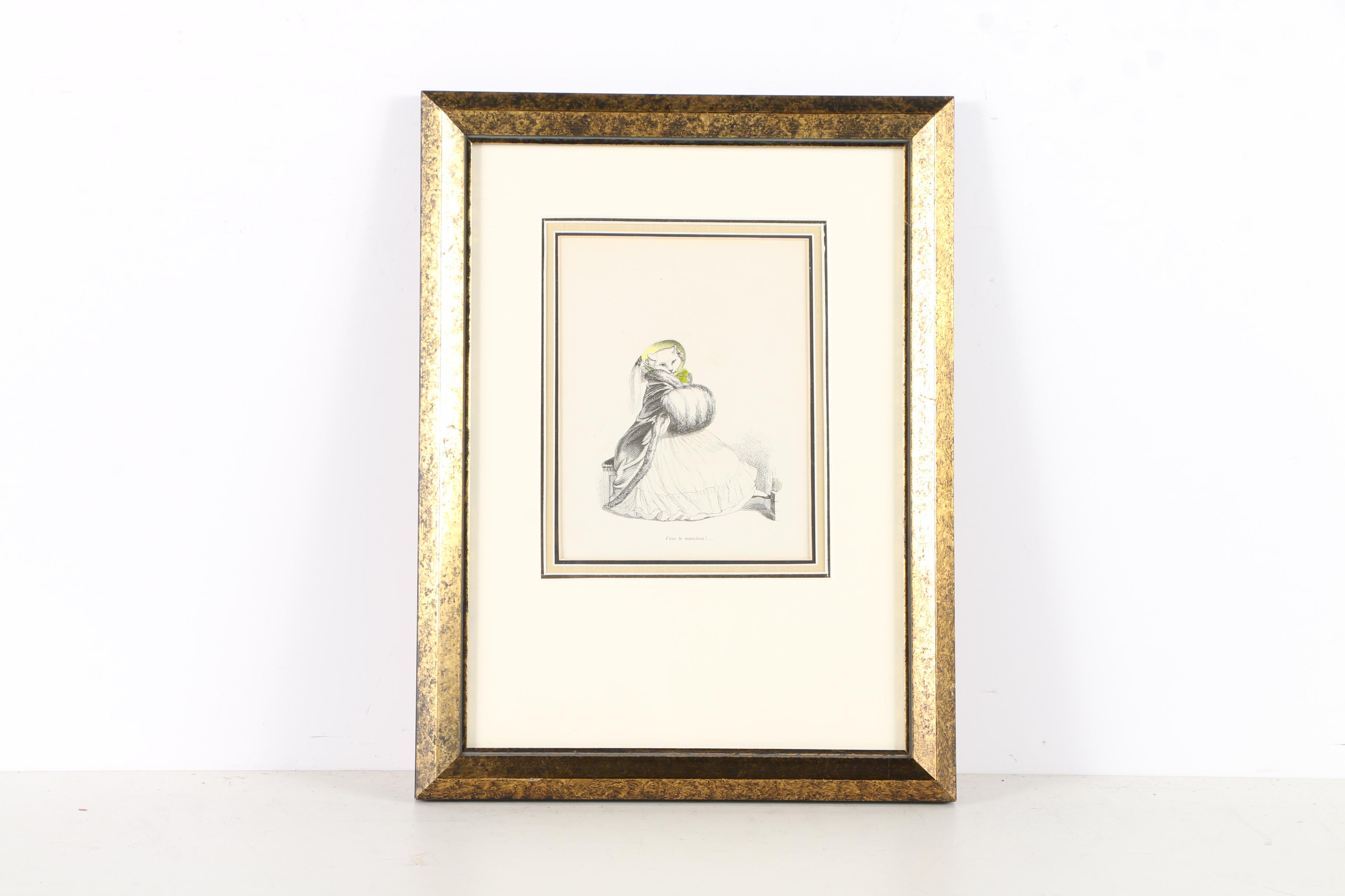 Hand Colored Prints of Animal Caricatures After J.J. Grandville