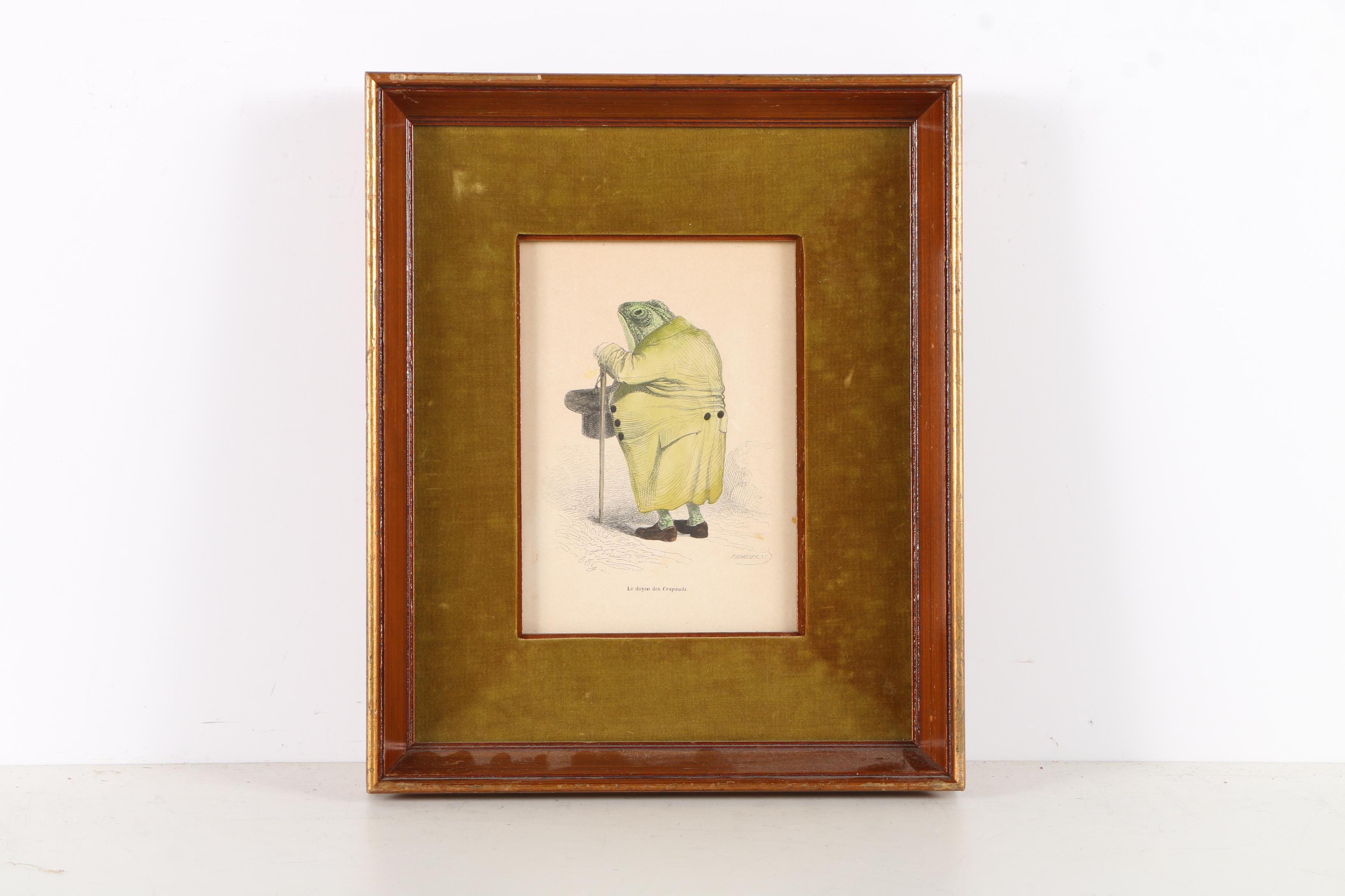 Hand Colored Prints of Animal Caricatures After J.J. Grandville