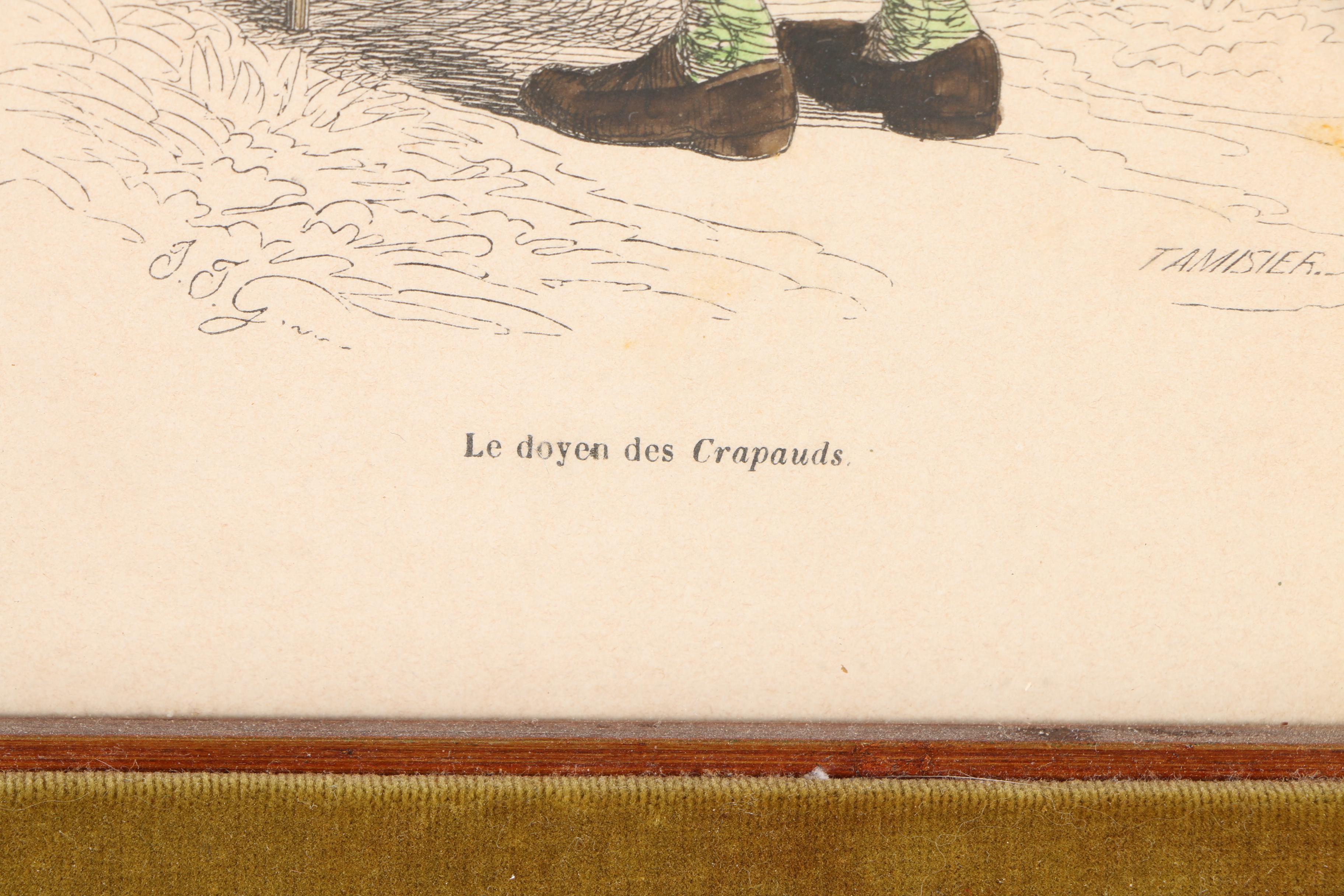 Hand Colored Prints of Animal Caricatures After J.J. Grandville