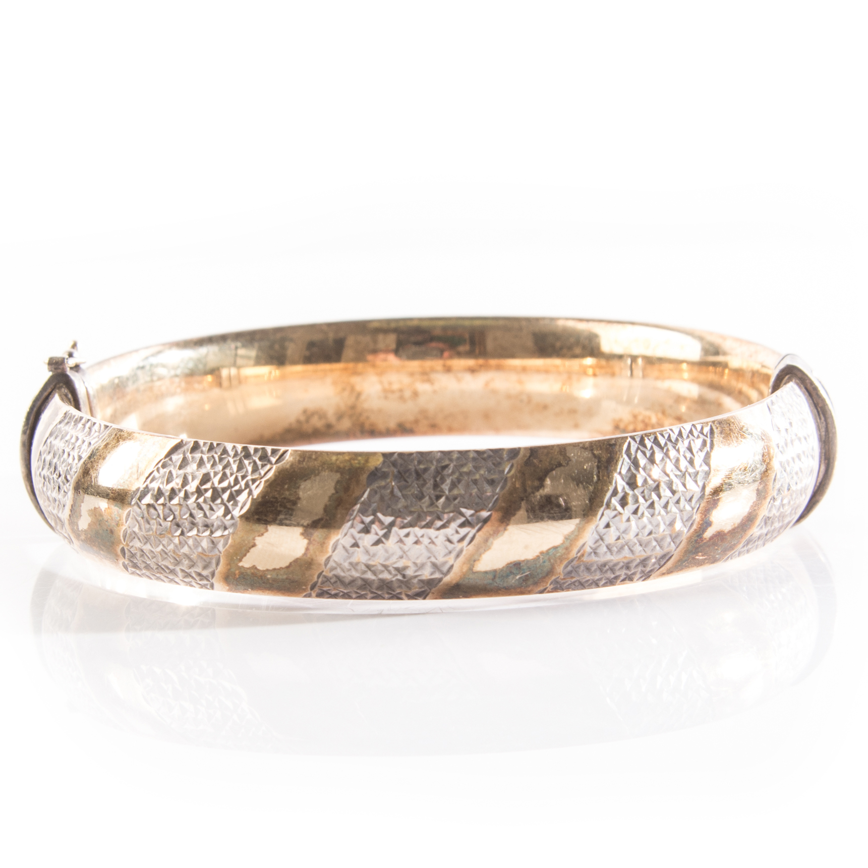 Vintage Gold Over Sterling Silver Vermeil Bangle Bracelet