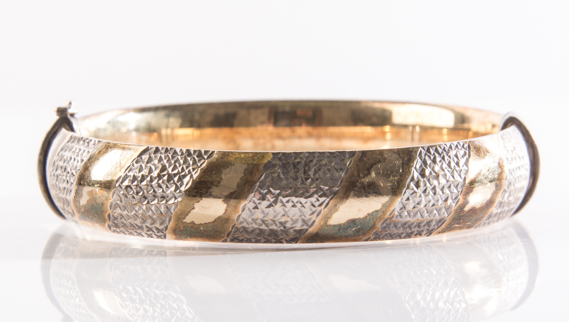 Vintage Gold Over Sterling Silver Vermeil Bangle Bracelet