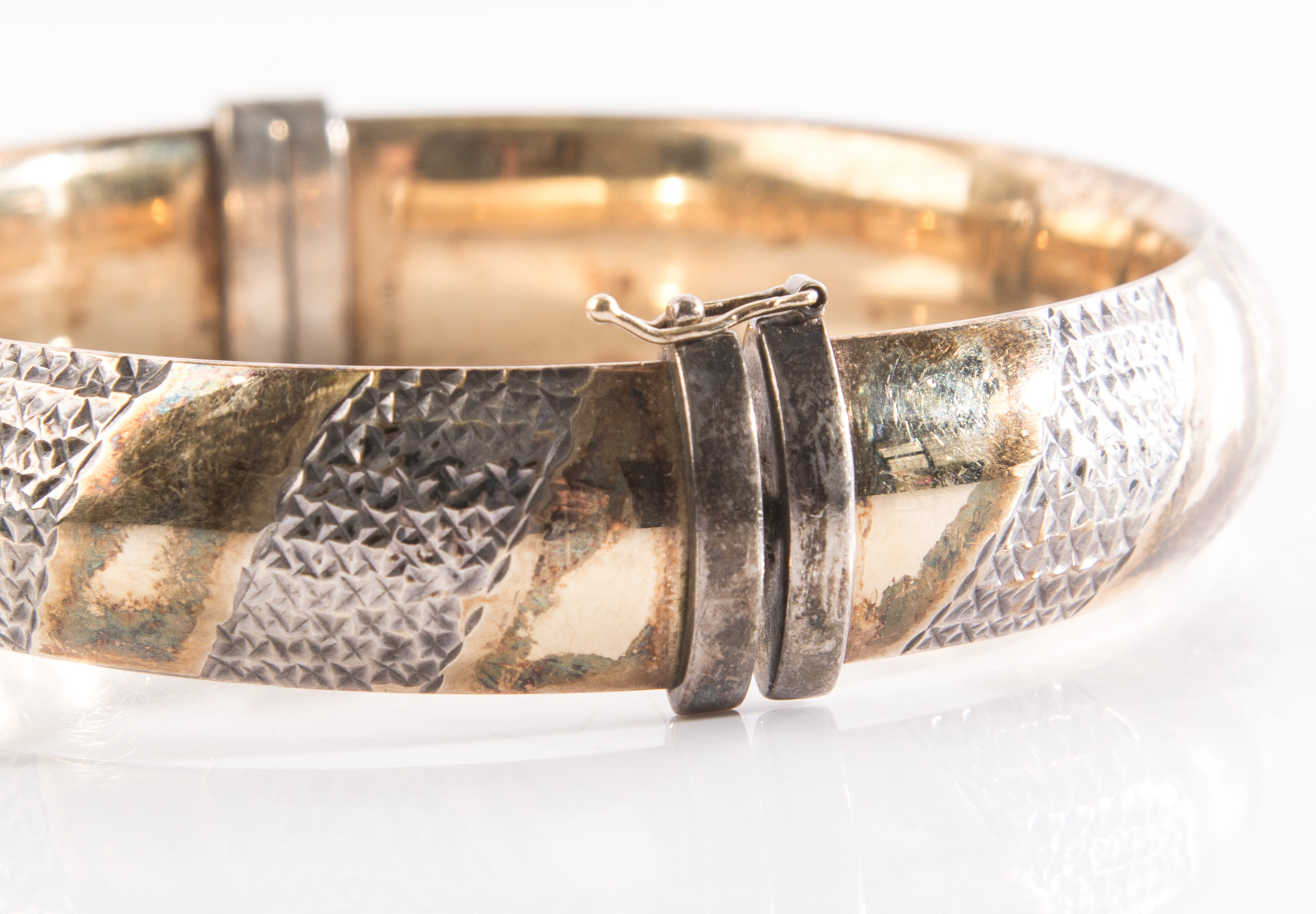 Vintage Gold Over Sterling Silver Vermeil Bangle Bracelet