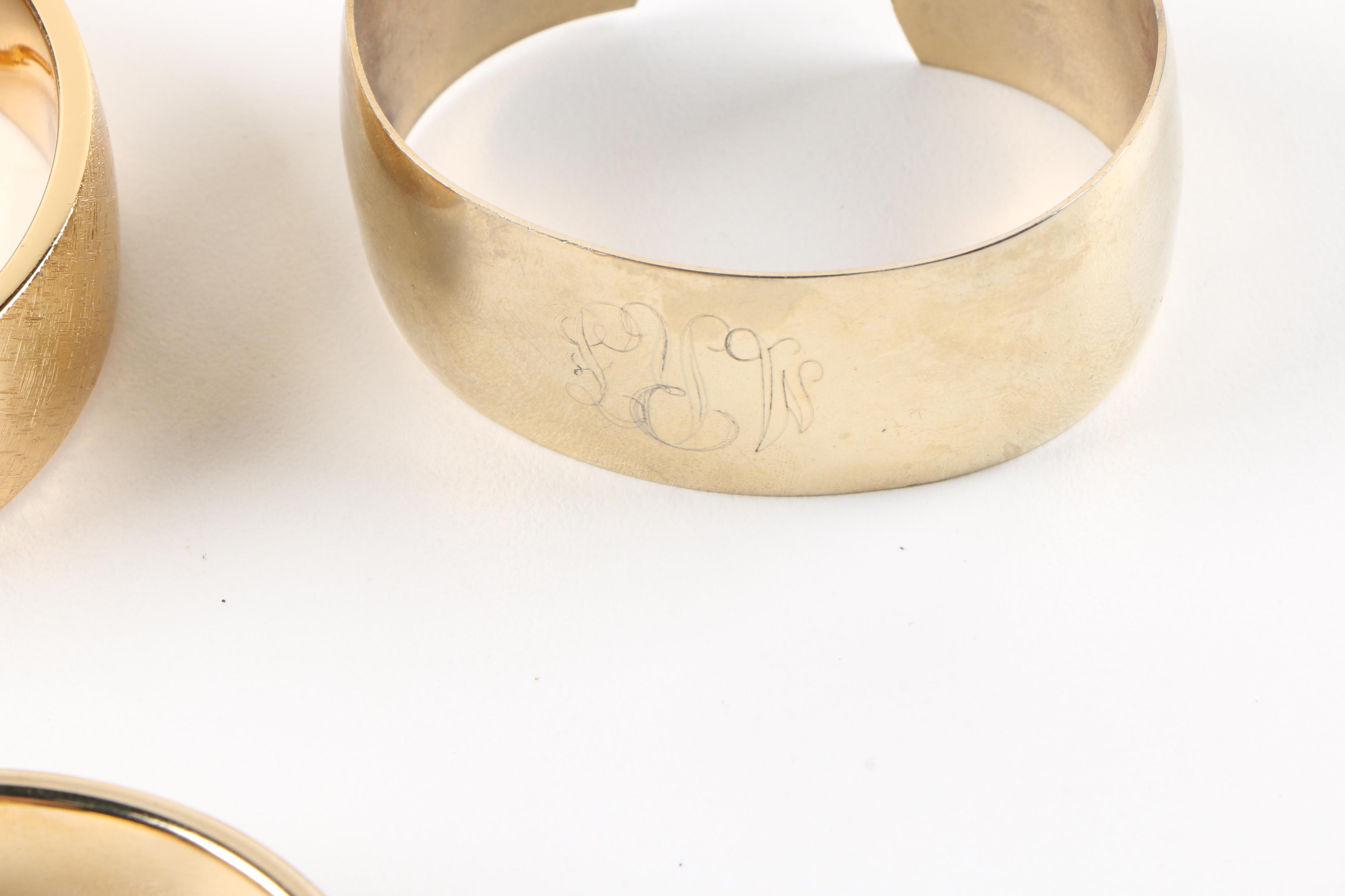 Collection of Silver and Gold Tone Bracelets