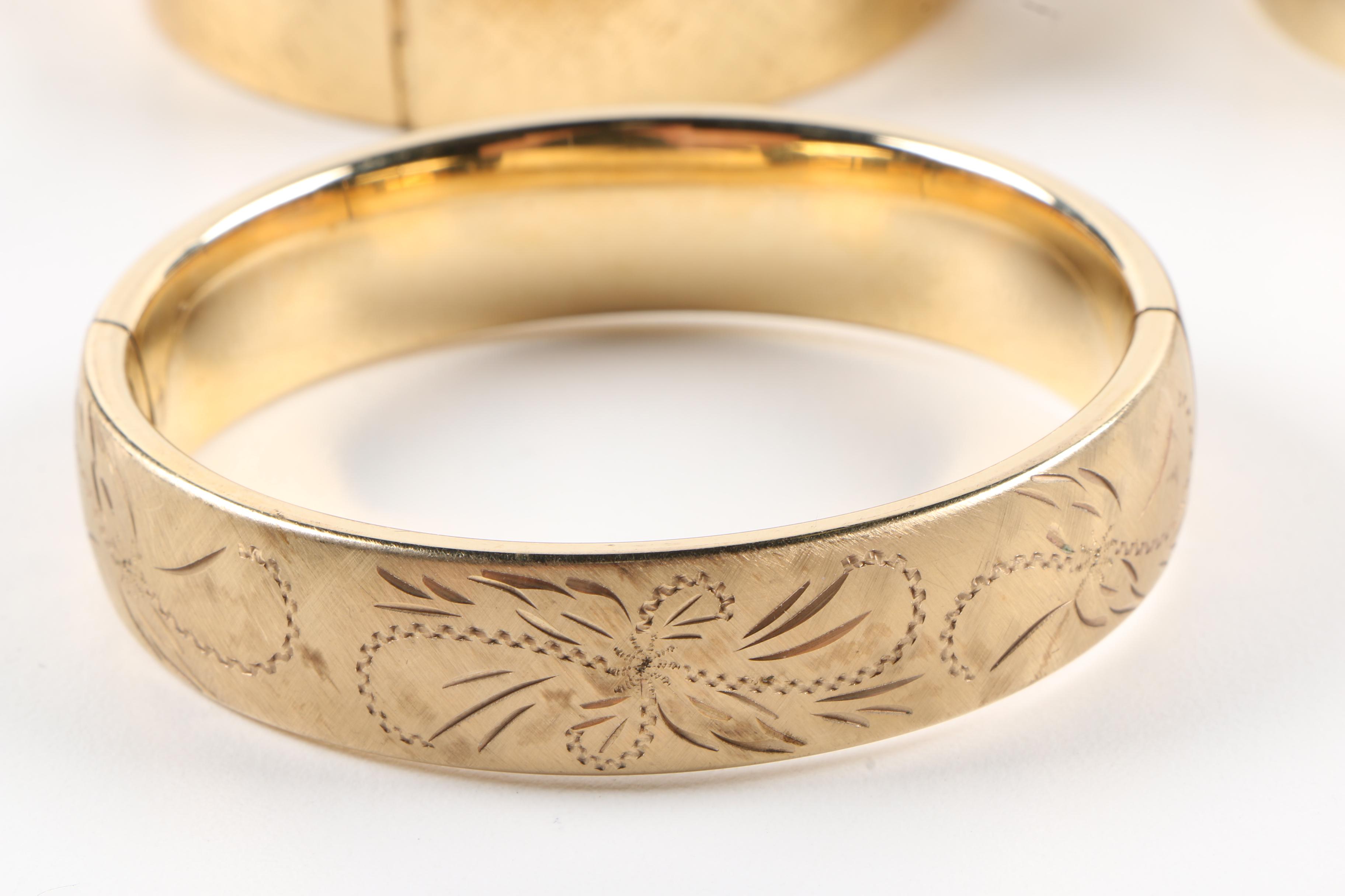 Collection of Silver and Gold Tone Bracelets