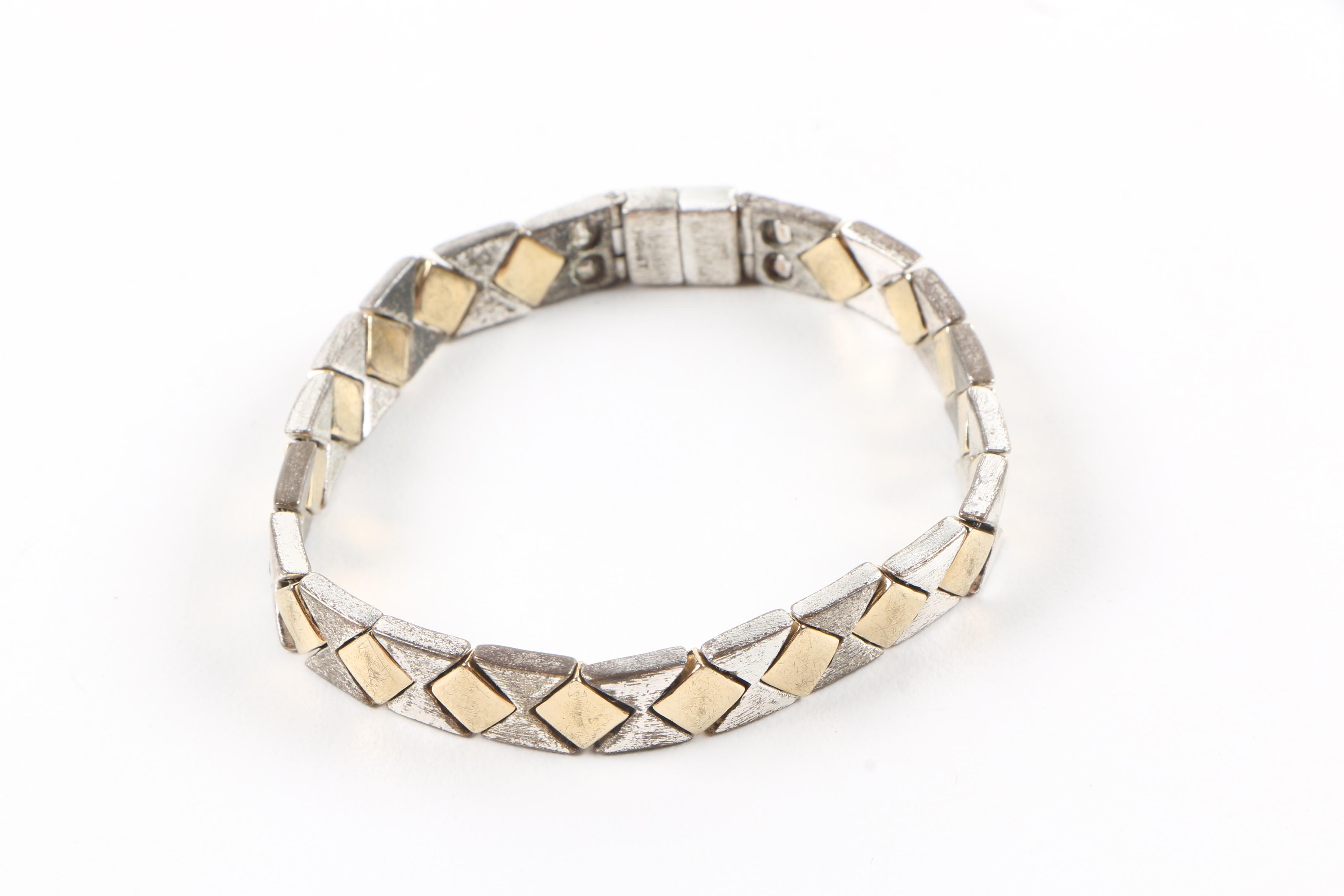 Collection of Silver and Gold Tone Bracelets