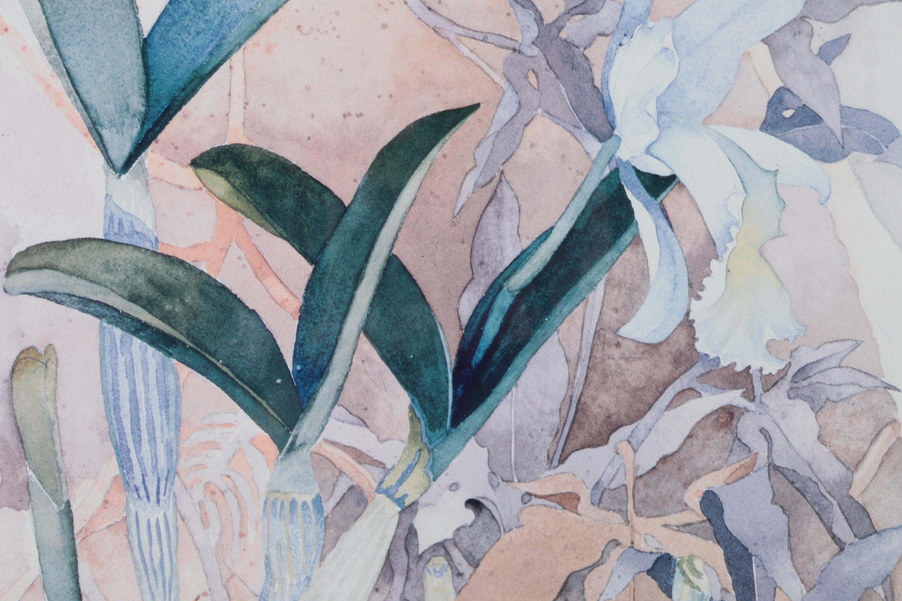 John Thomas Offset Lithographs on Paper of Flowers