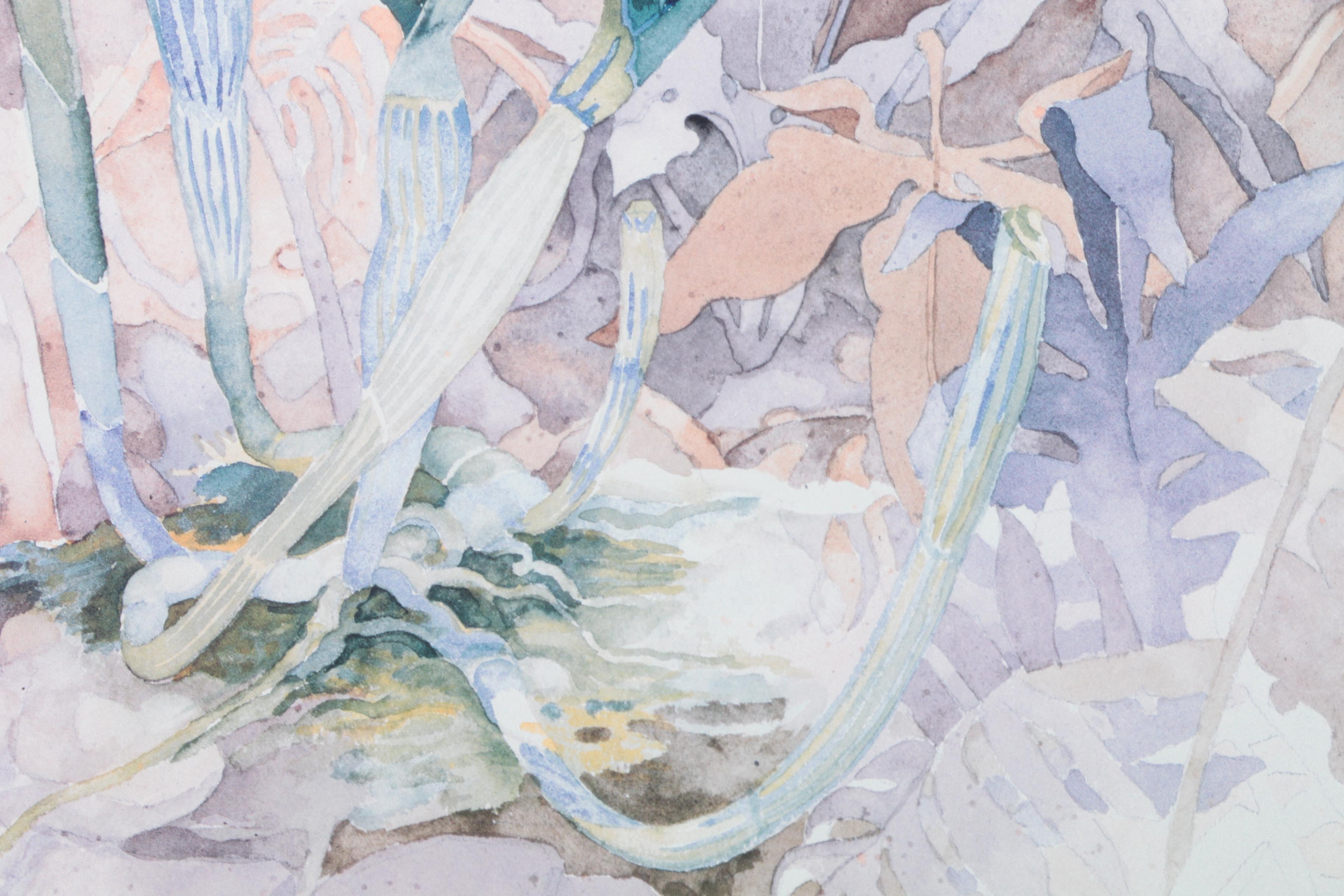 John Thomas Offset Lithographs on Paper of Flowers