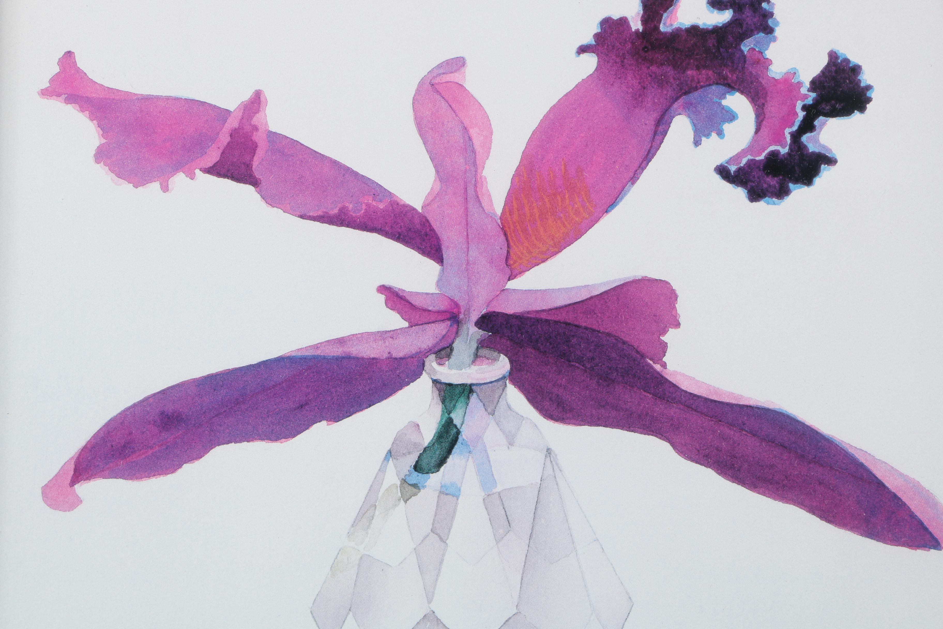 John Thomas Offset Lithographs on Paper of Flowers