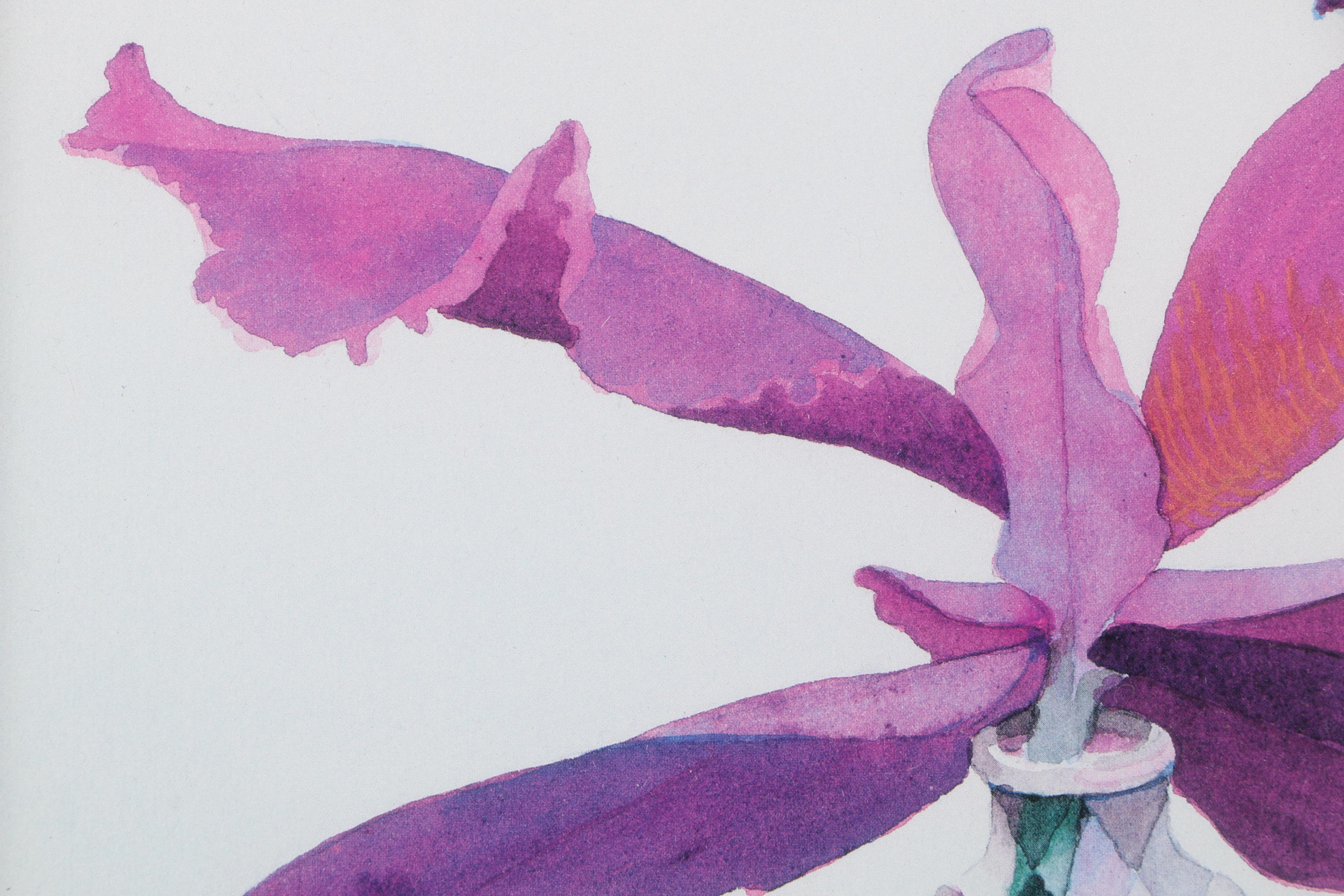 John Thomas Offset Lithographs on Paper of Flowers