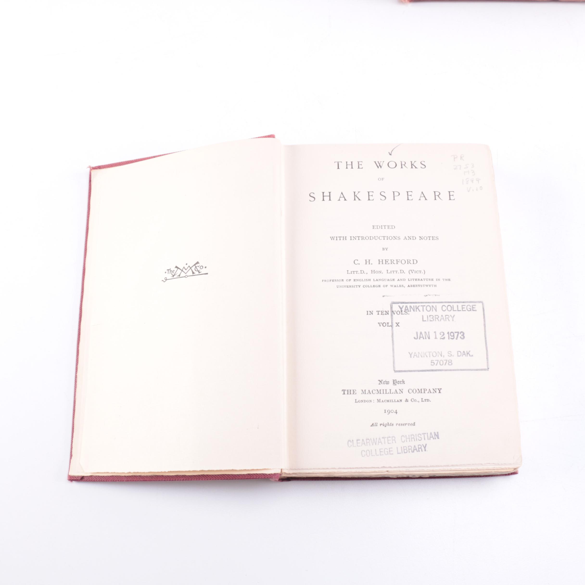 Assortment Vintage of Shakespeare Library Books