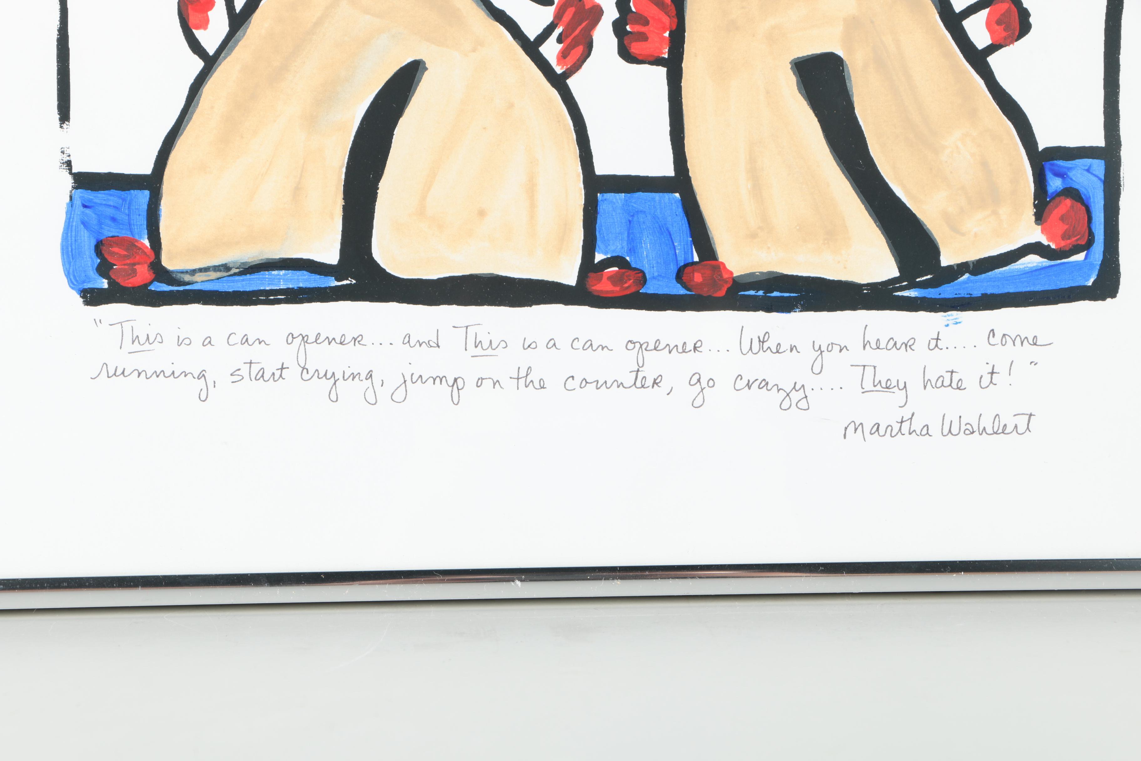 Martha Wahlert Watercolor Painting "Cat, Can Opener & Tuna"