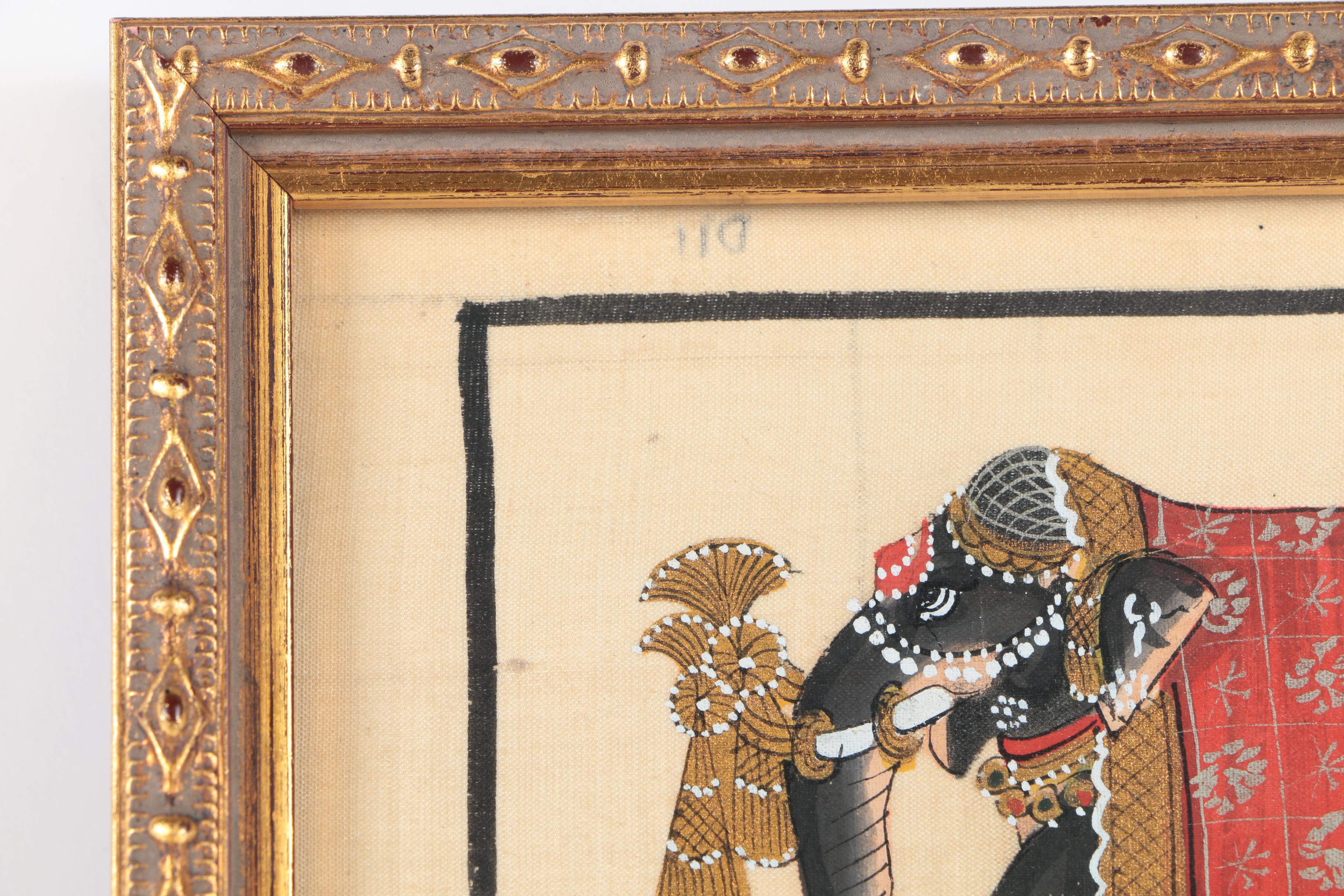 South Asian Acrylic Paintings on Cloth of Elephants