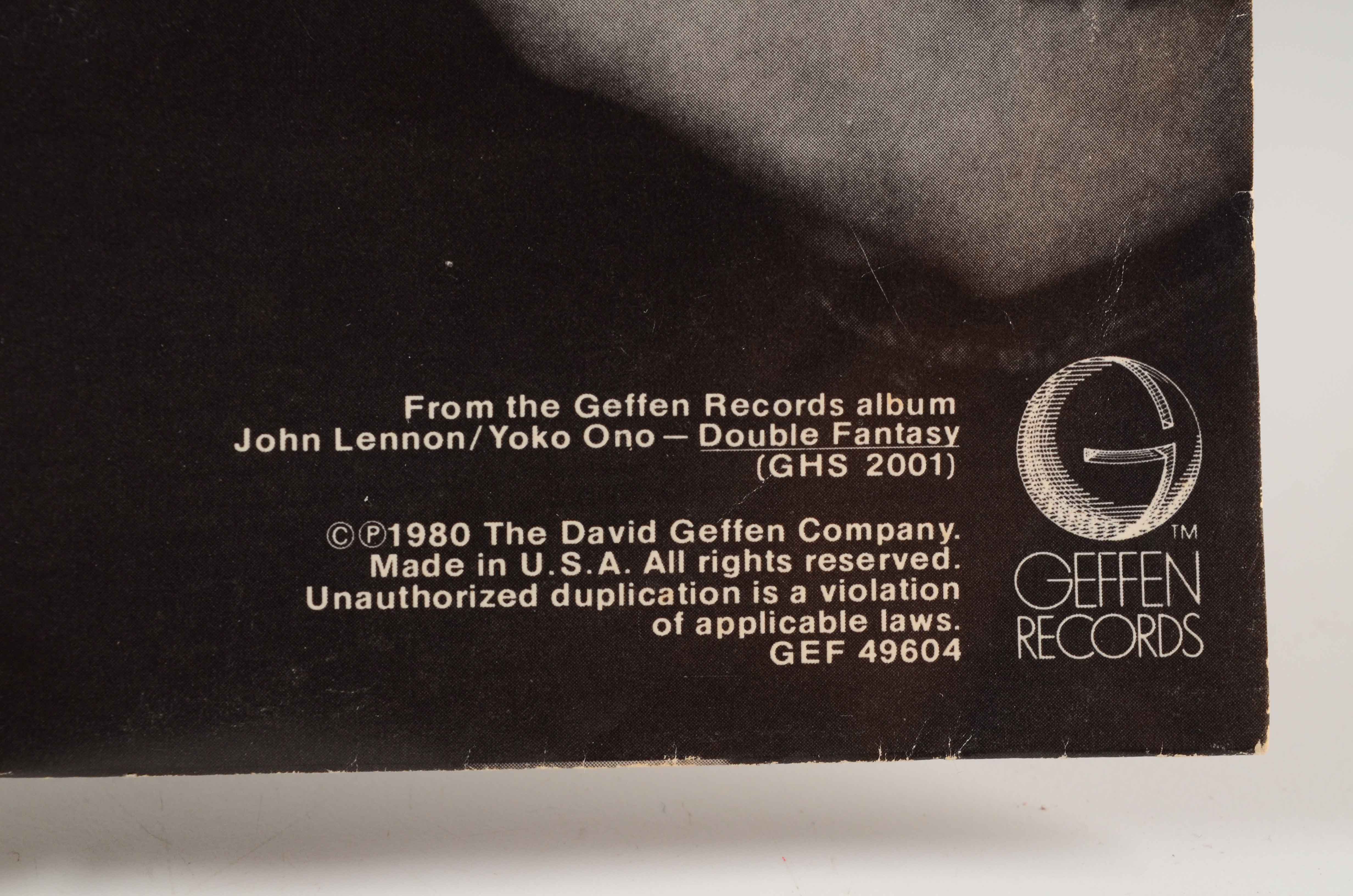 John Lennon and Yoko Ono Misprinted Vinyl 45 "Double Fantasy"