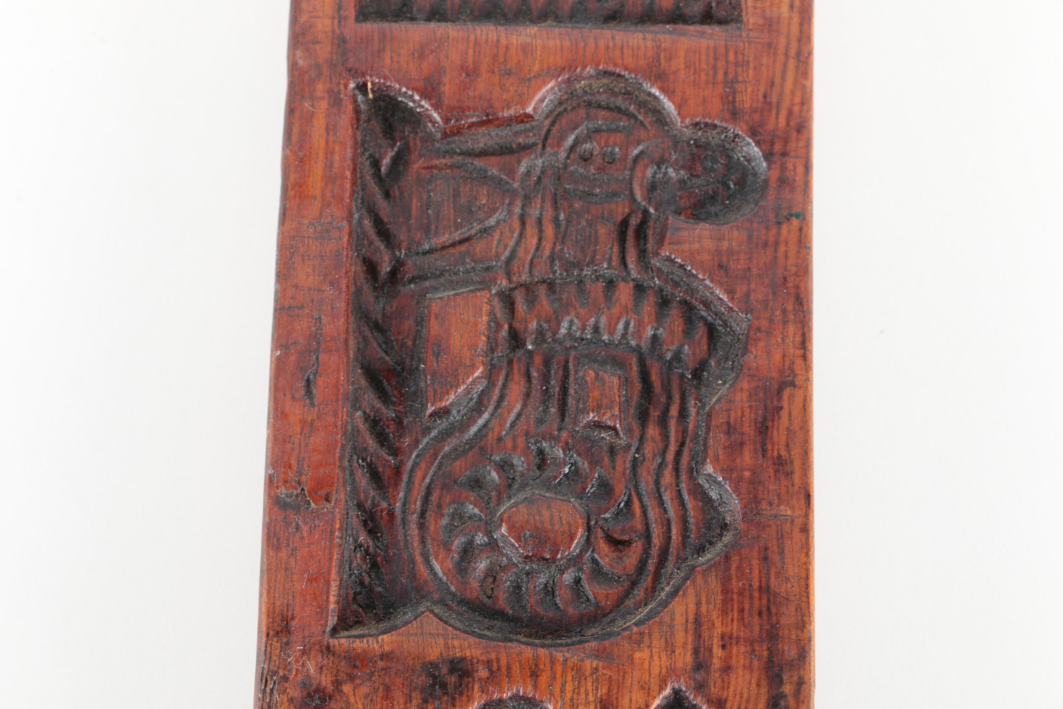 Primitive Carved Wood Cookie Mold