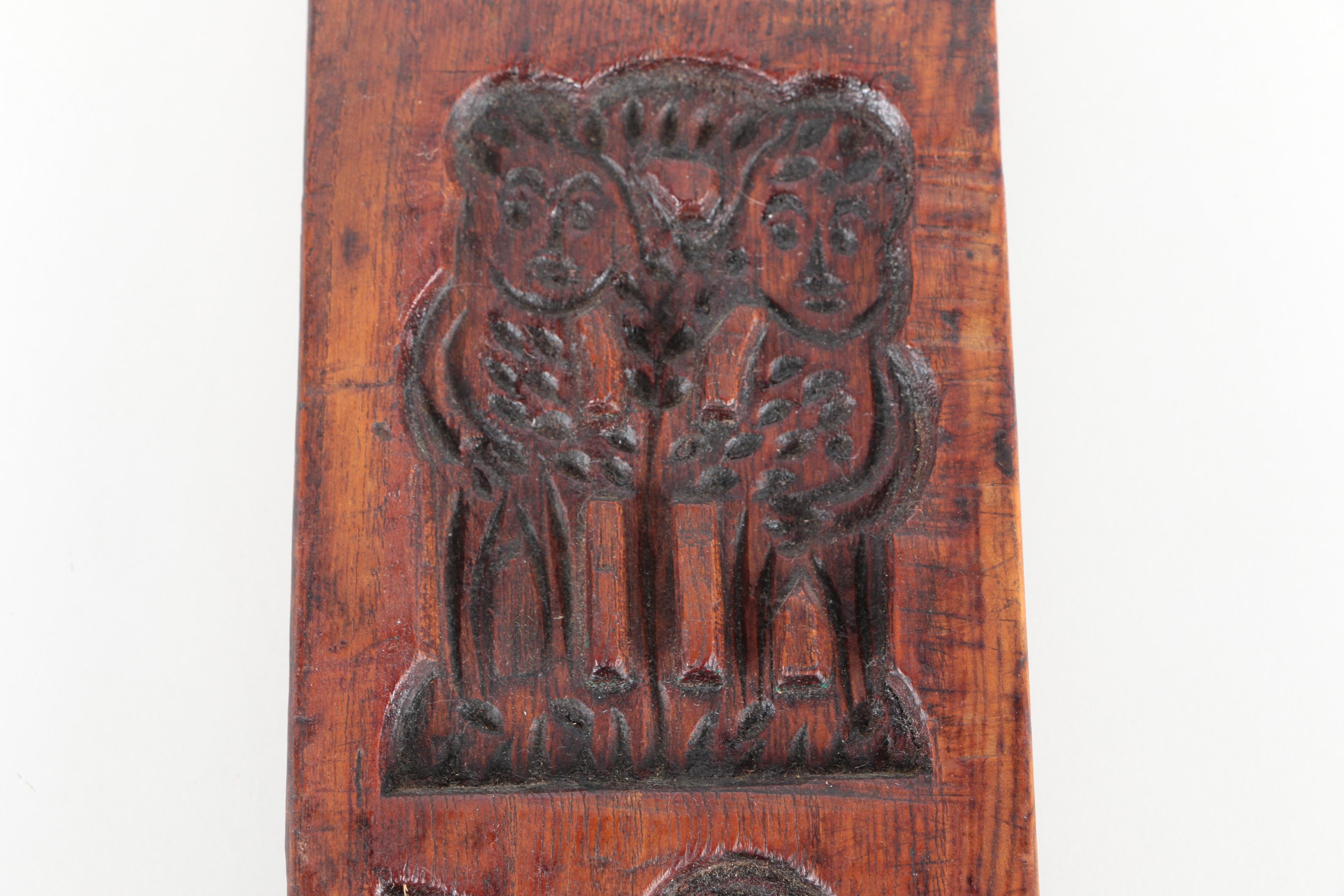 Primitive Carved Wood Cookie Mold