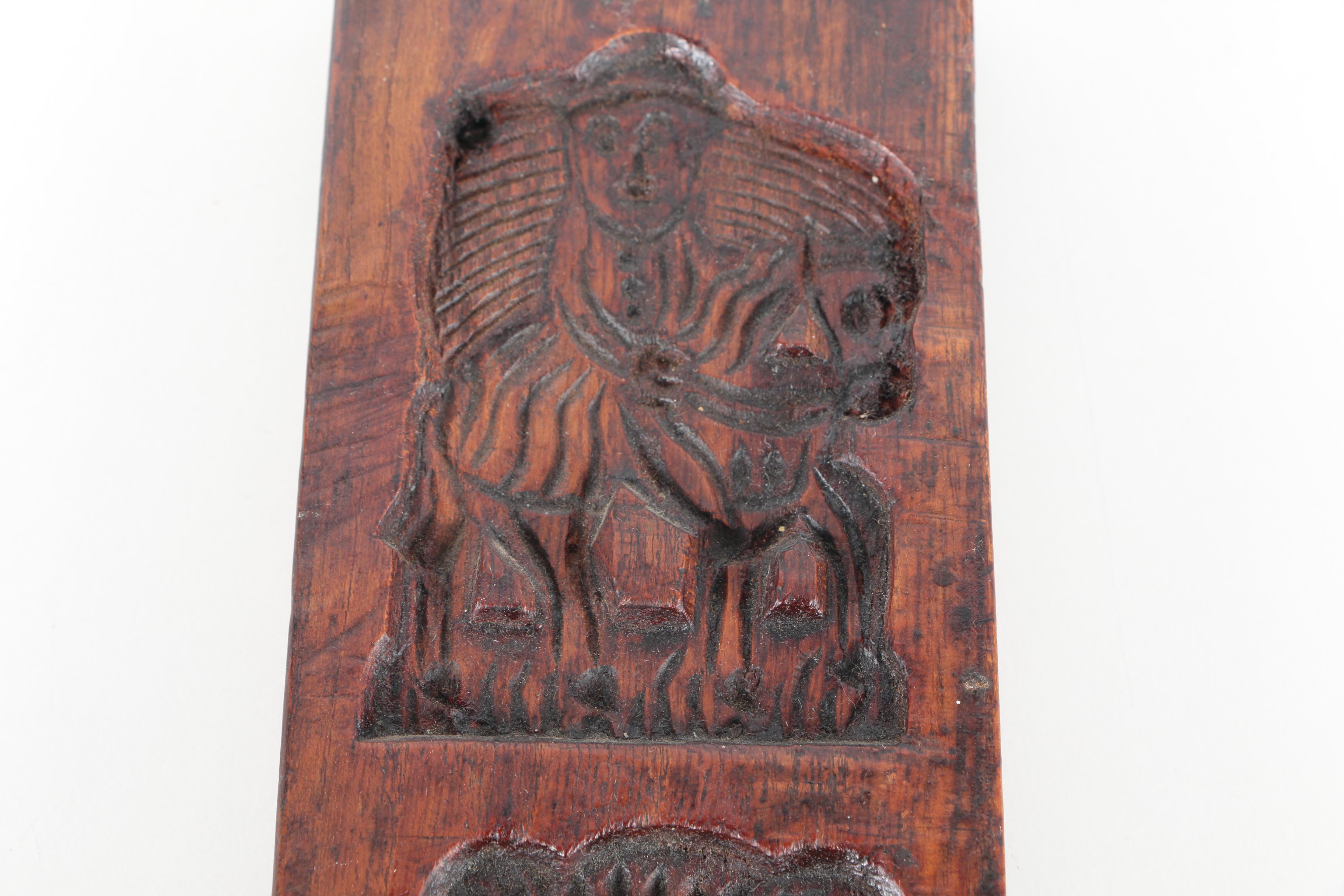 Primitive Carved Wood Cookie Mold