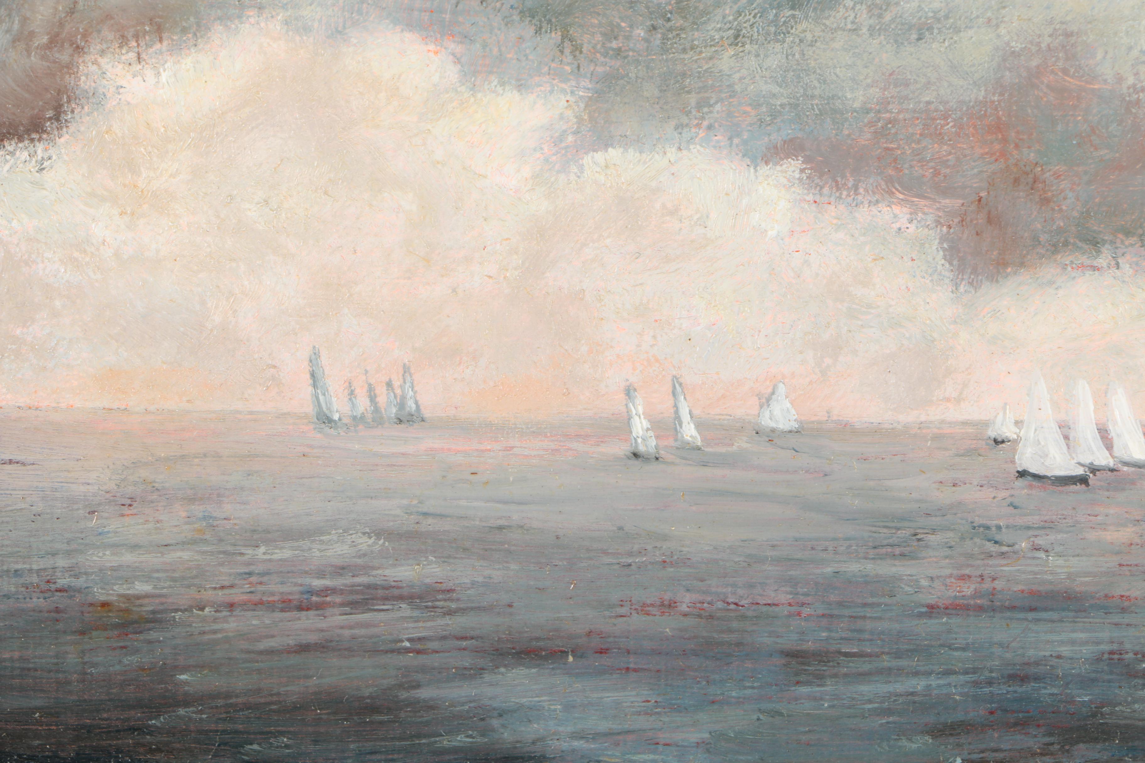 Bert Beirne Oil Painting on Wood Panel of an Oceanscape